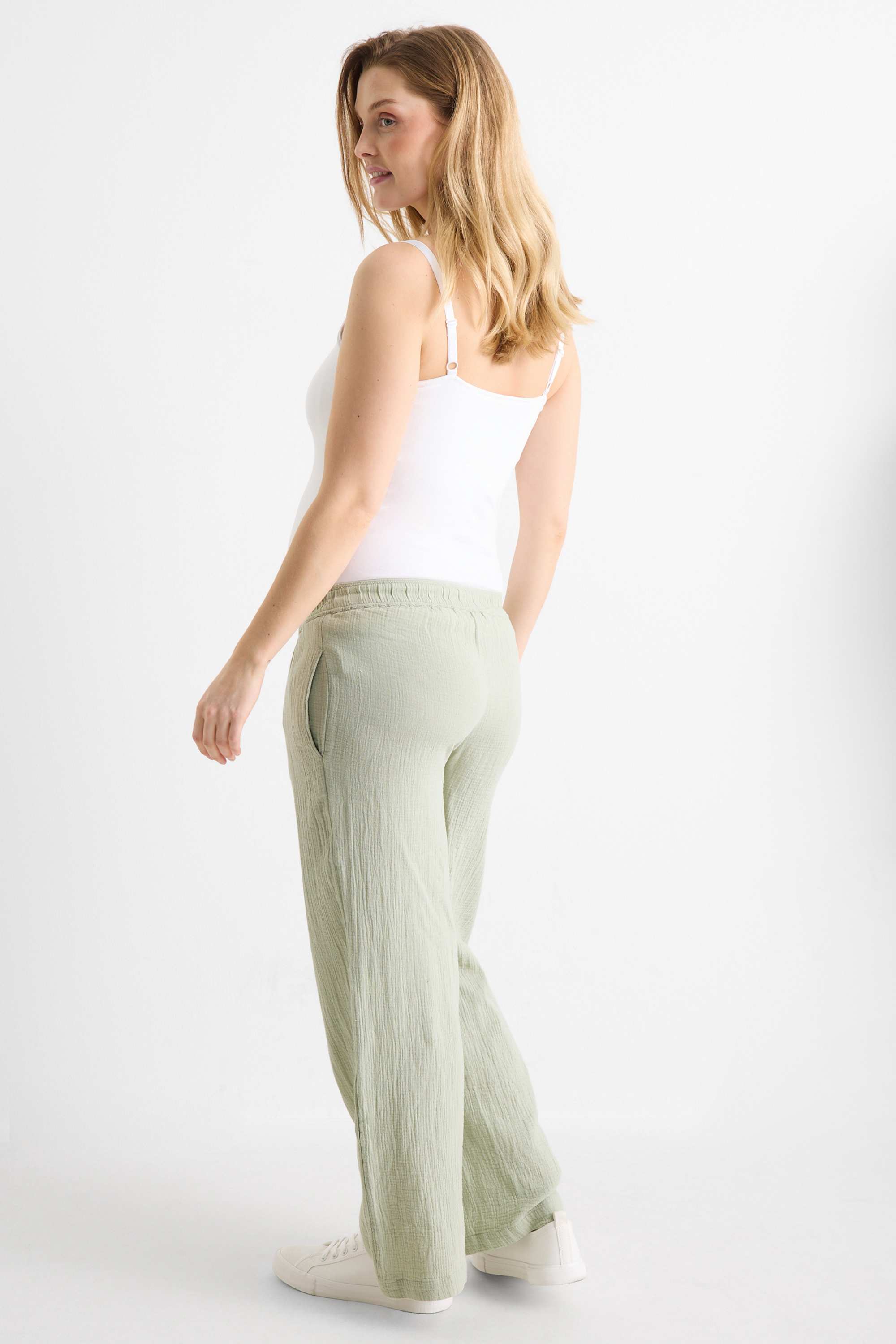 Maternity trousers - relaxed fit light green