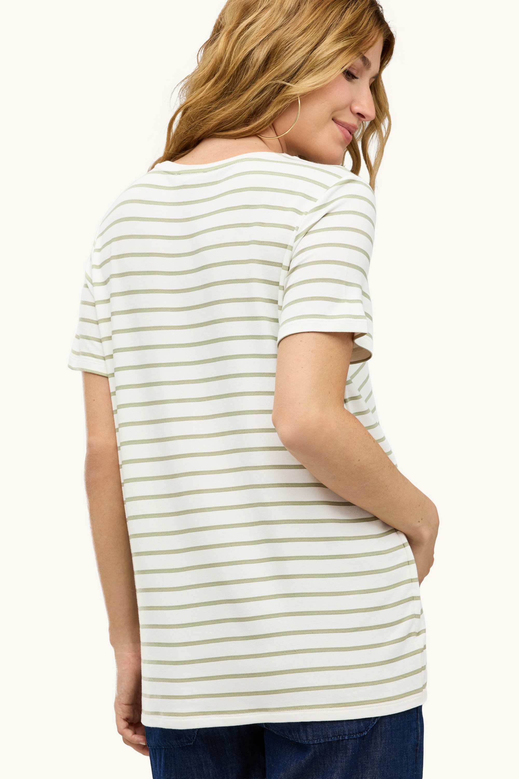 Nursing T-shirt - striped white