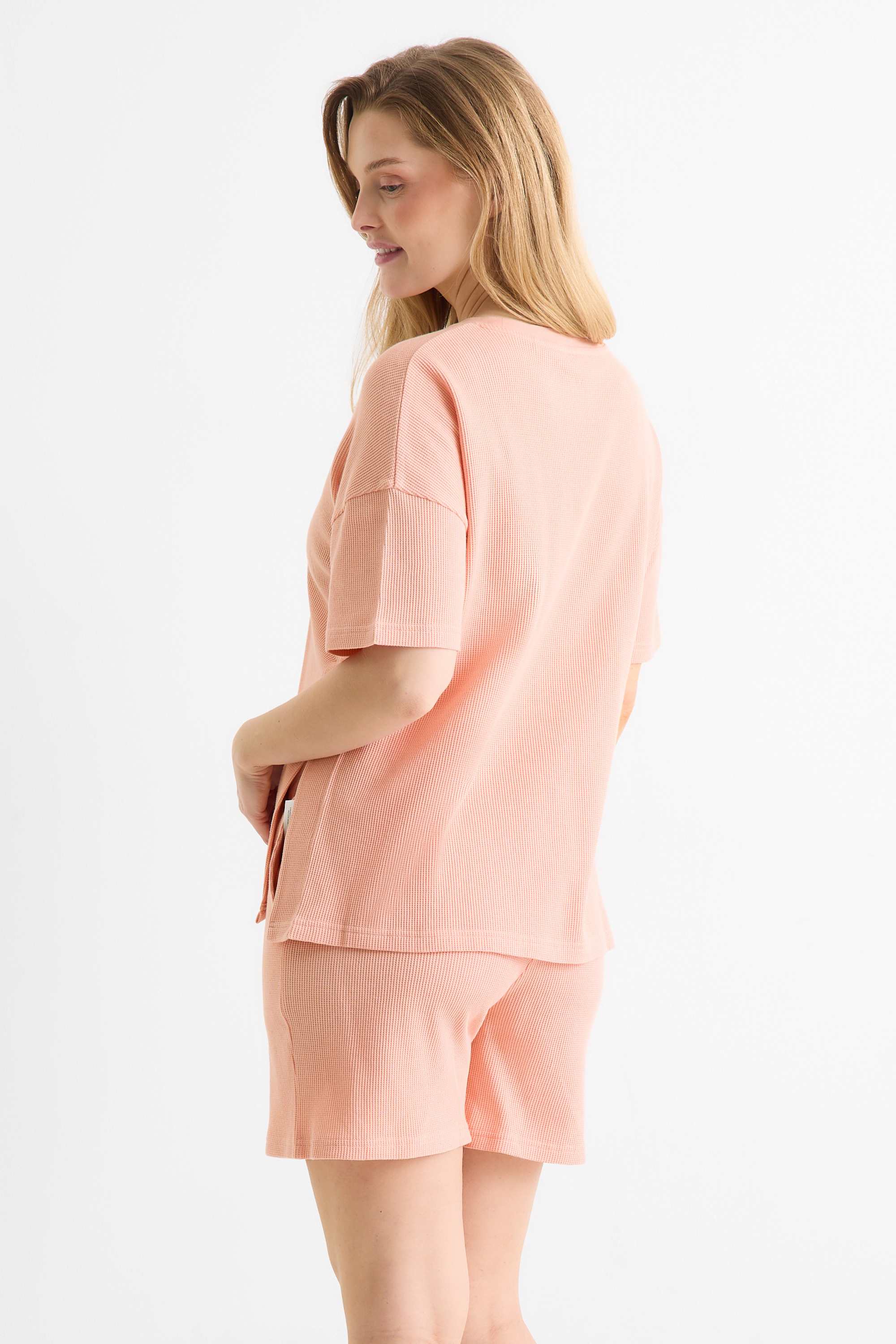 Short nursing pyjamas coral