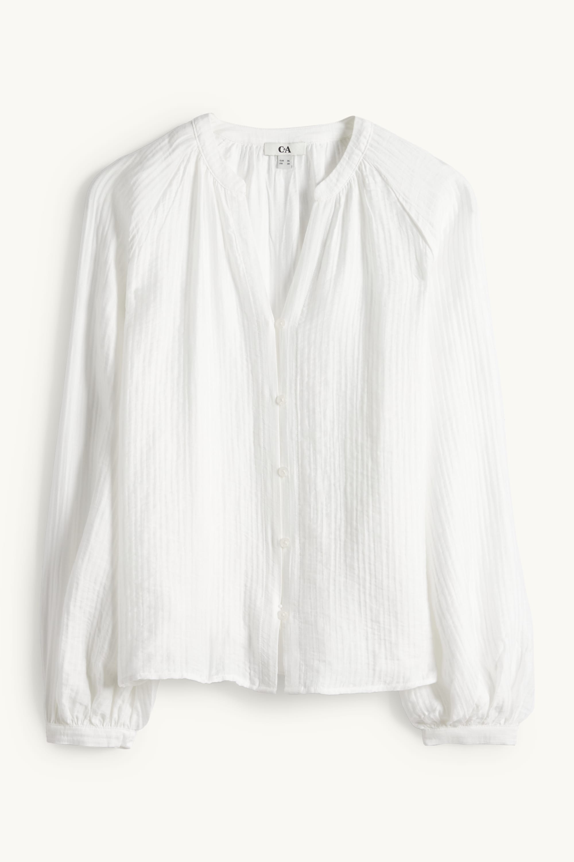V-neck blouse white