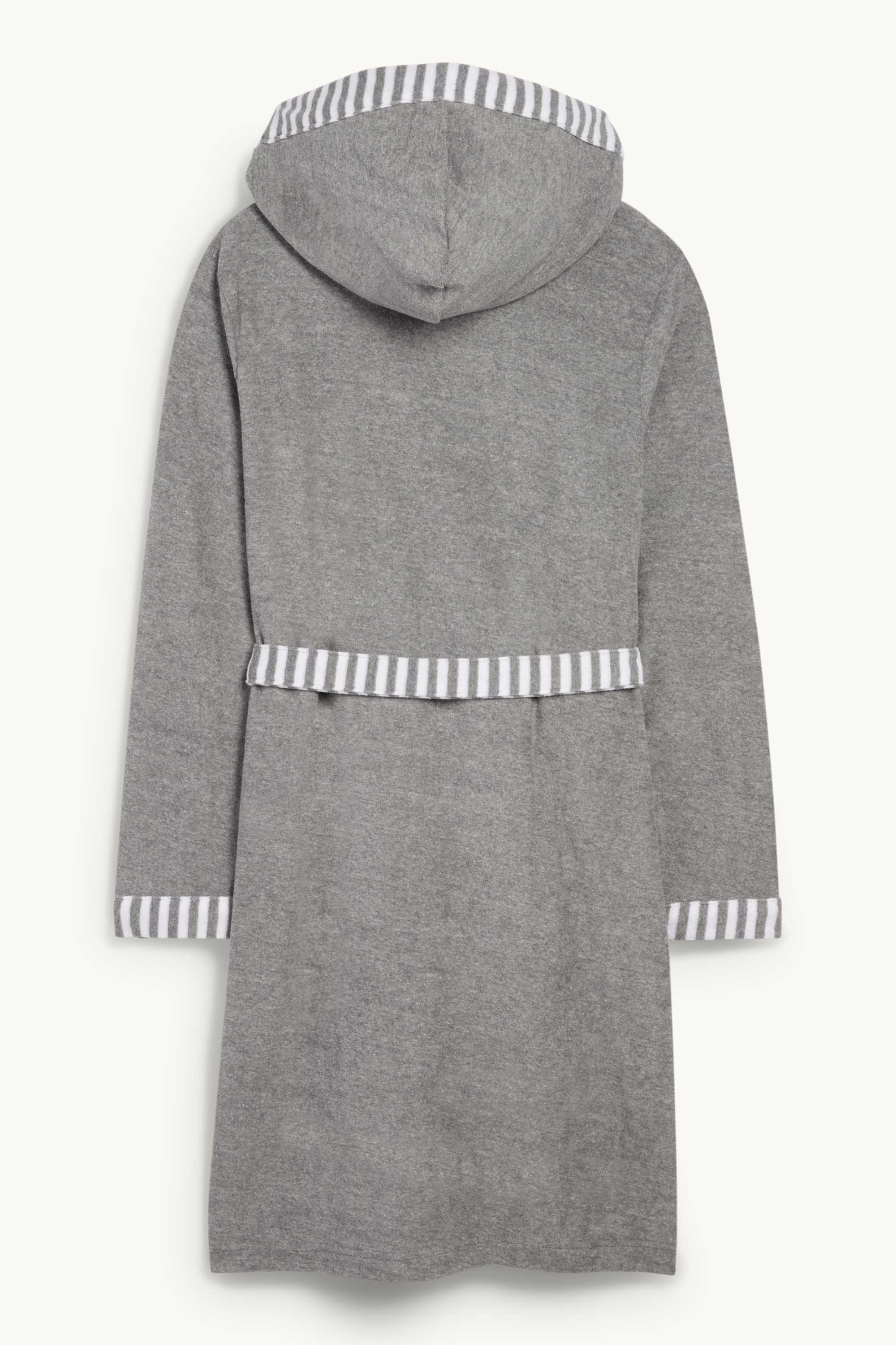 Terry cloth bathrobe with hood gray-melange