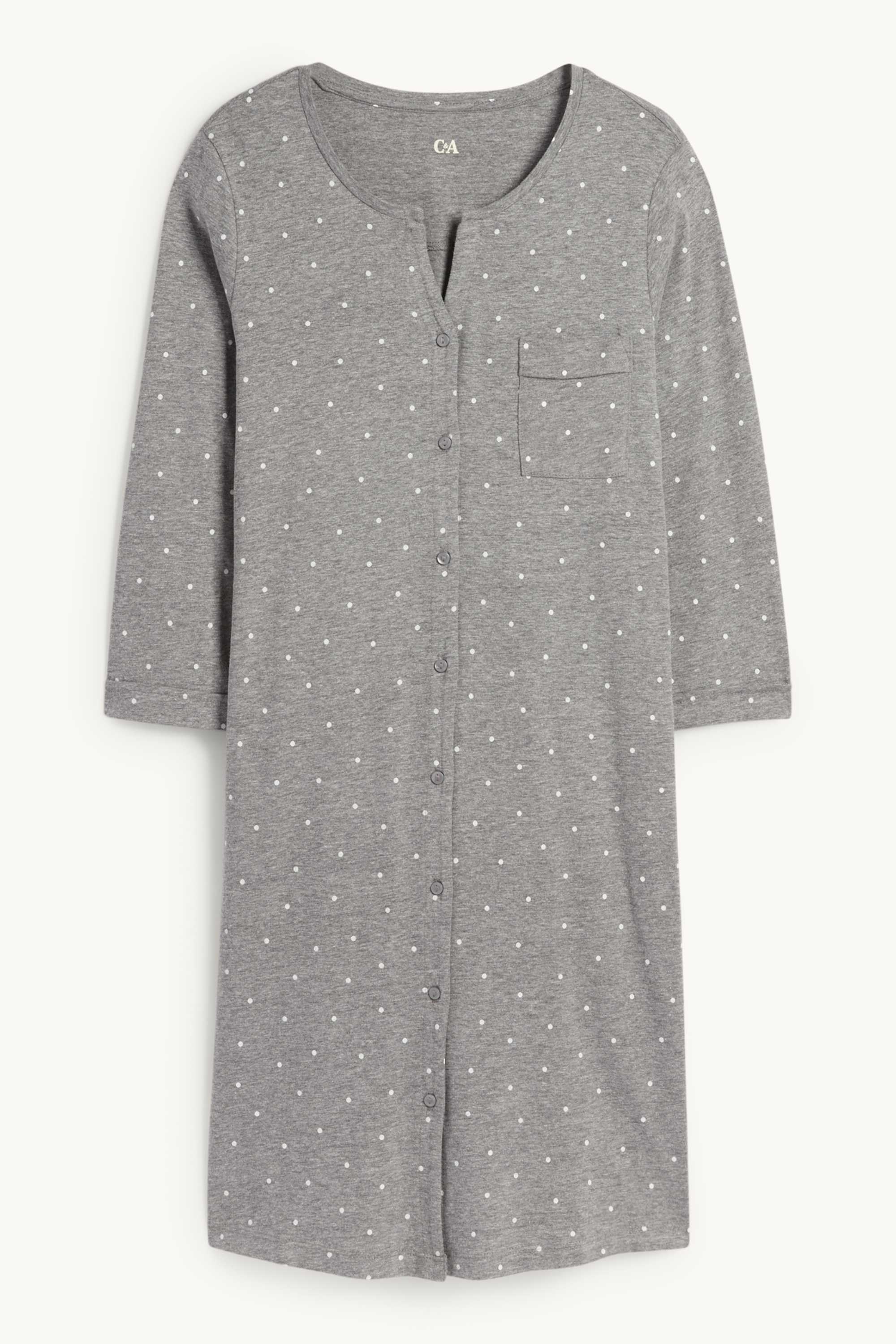 Nightdress - polka dot gray-melange
