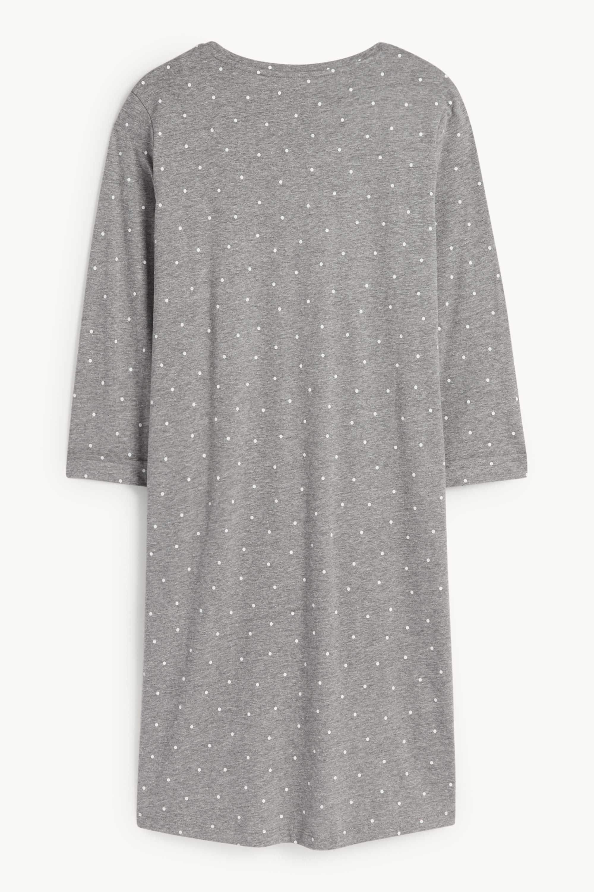 Nightdress - polka dot gray-melange