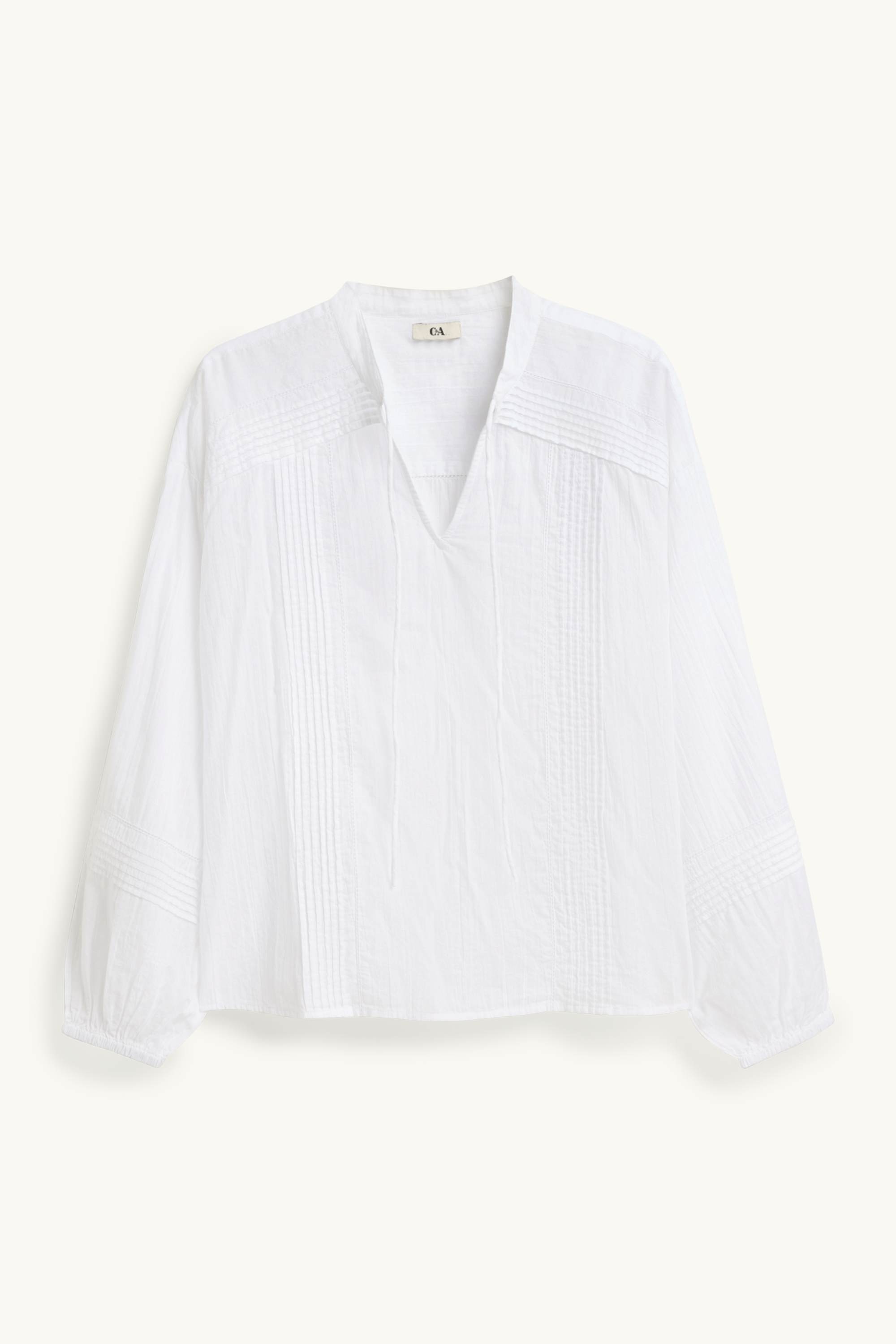 V-neck blouse white