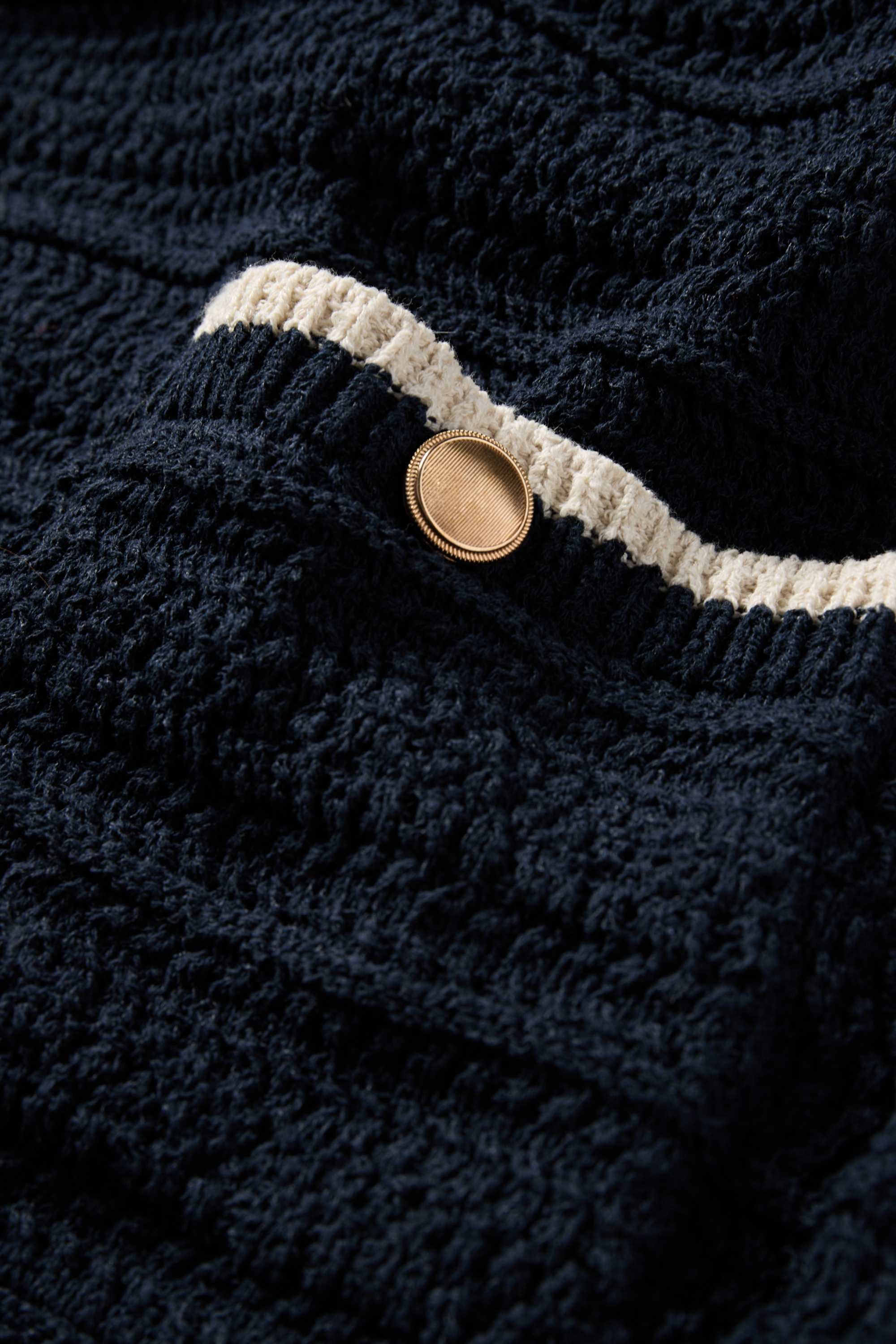 Knitted dress - textured dark blue