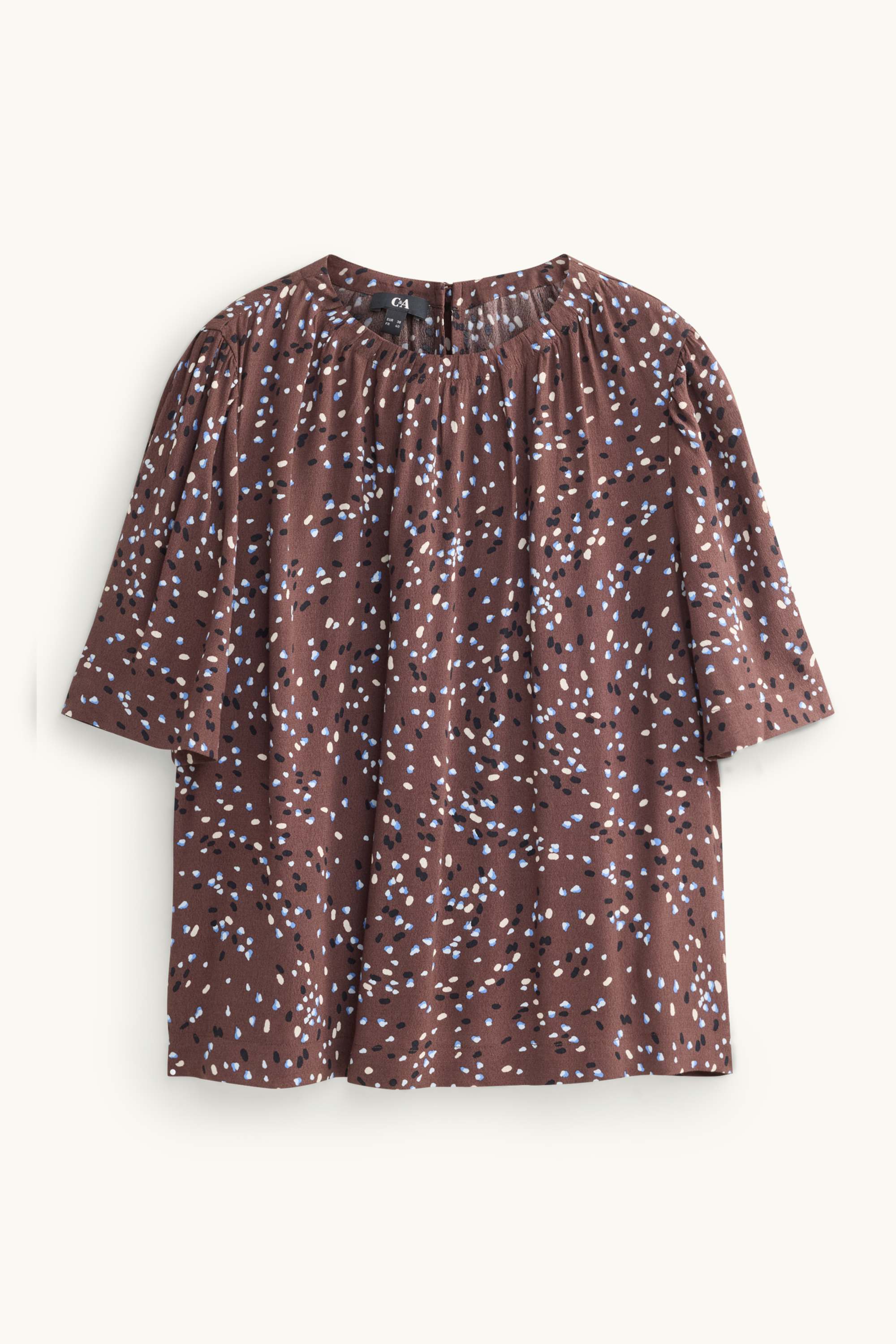 Blouse - polka dot brown