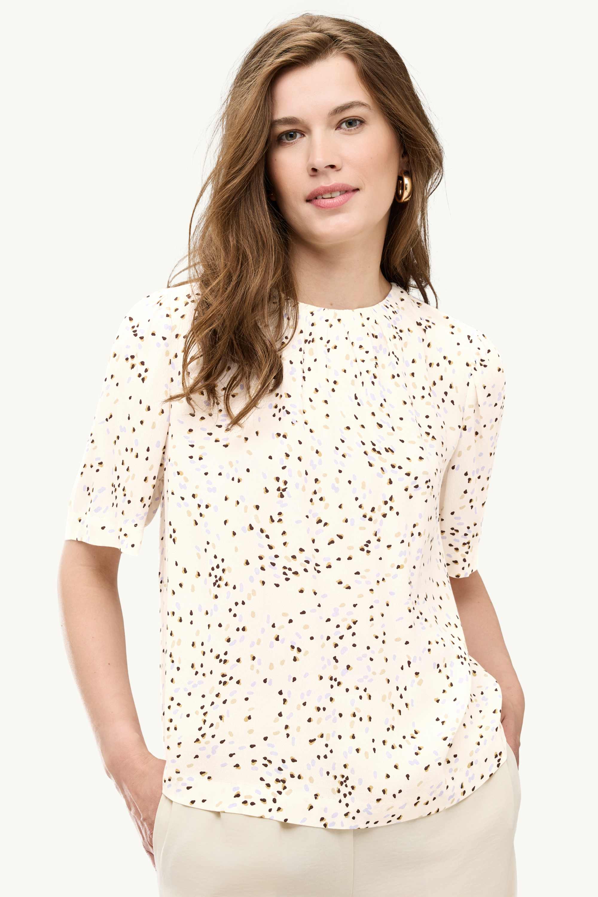 Blouse - polka dot cremewhite