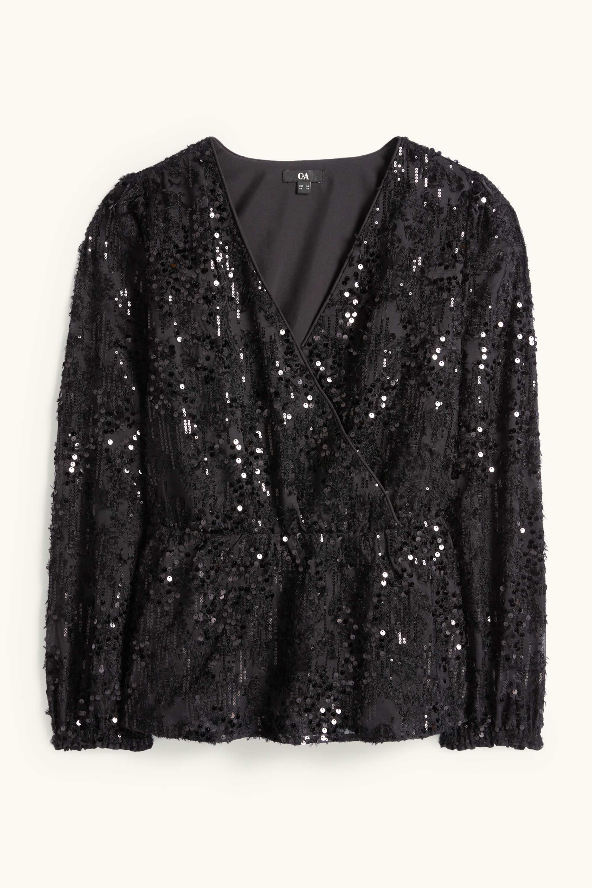 Chiffon sequin blouse black