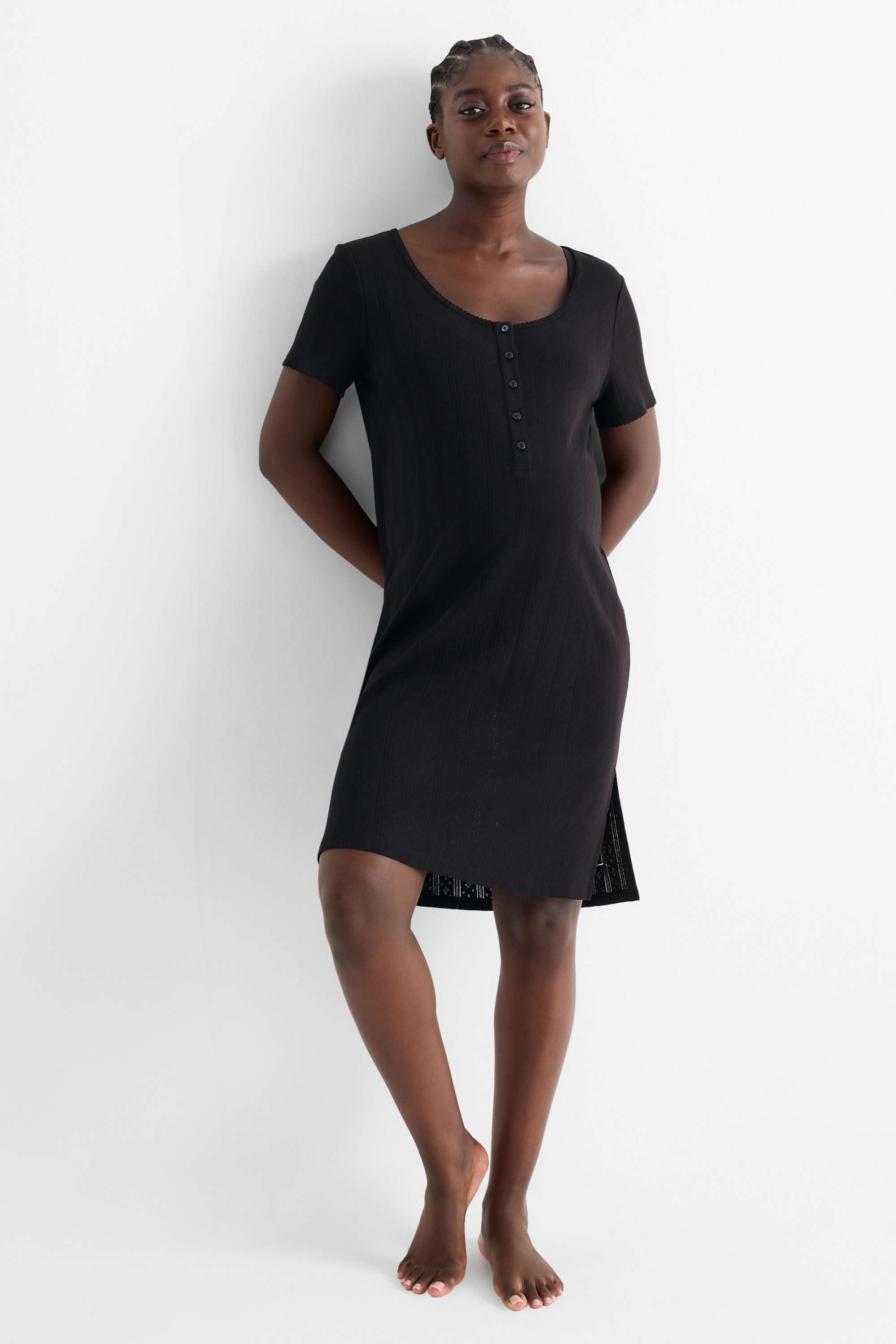 Nursing nightdress black