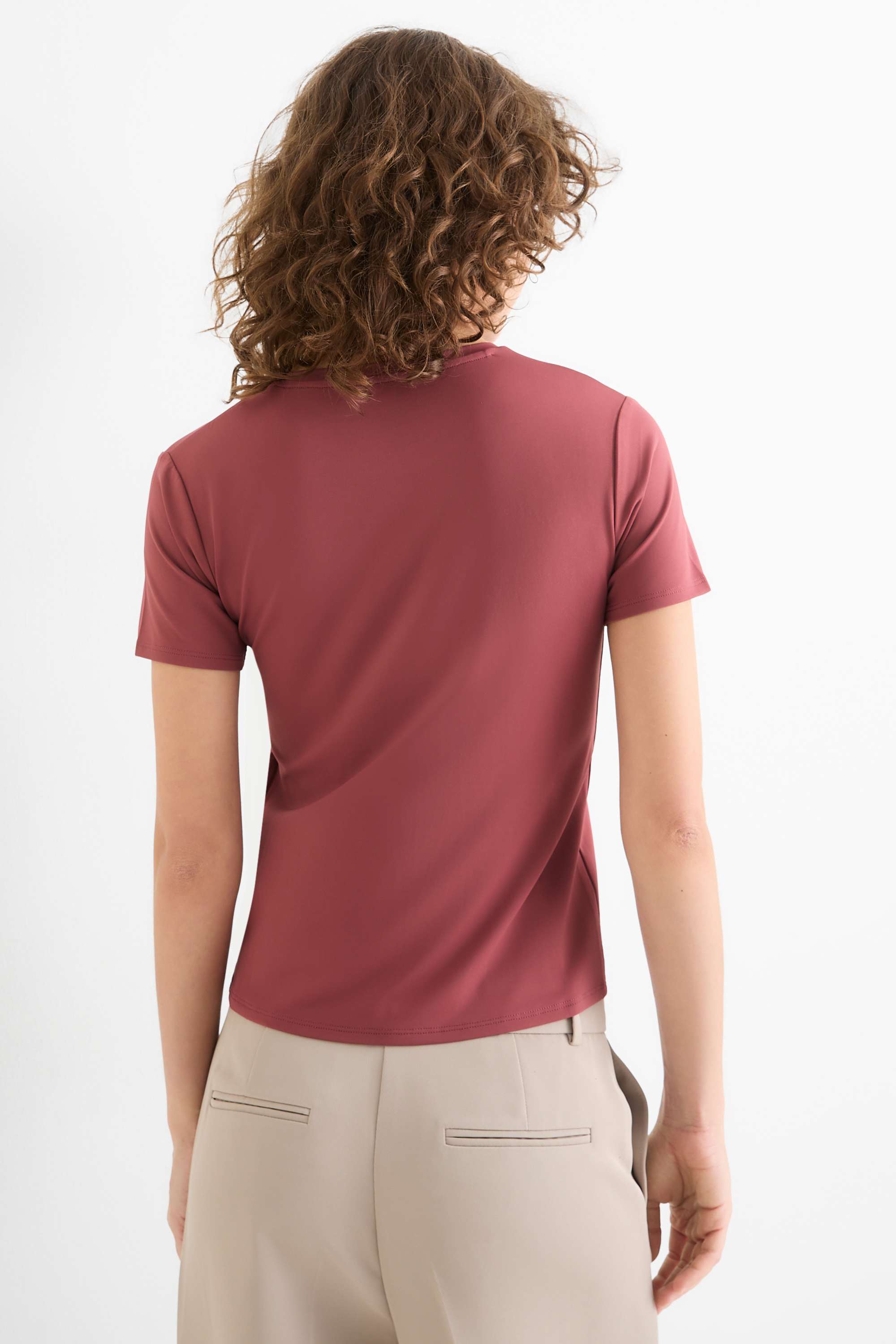 T-shirt - slim fit dark red