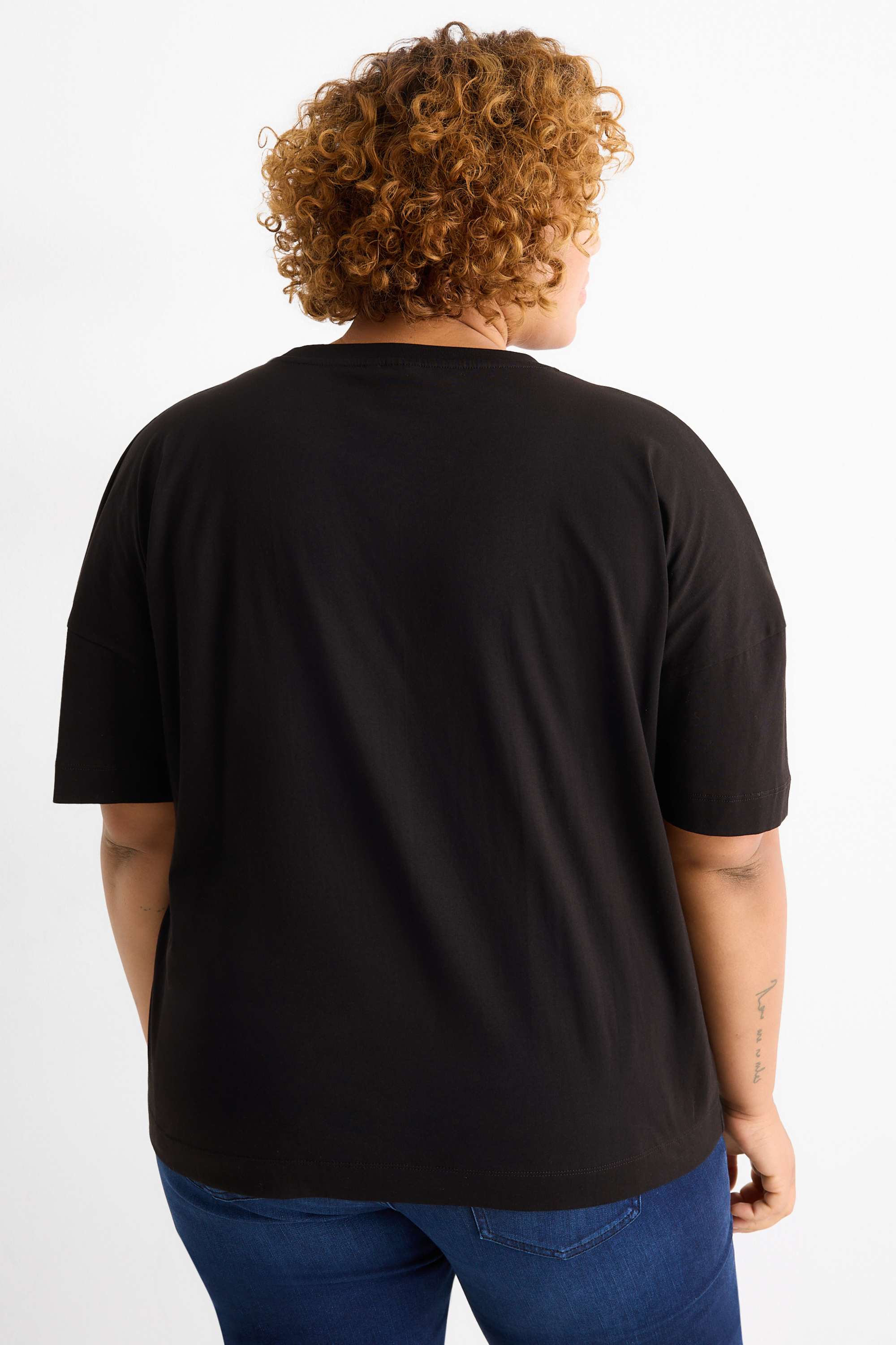 T-shirt - regular fit - shiny - Snoopy black