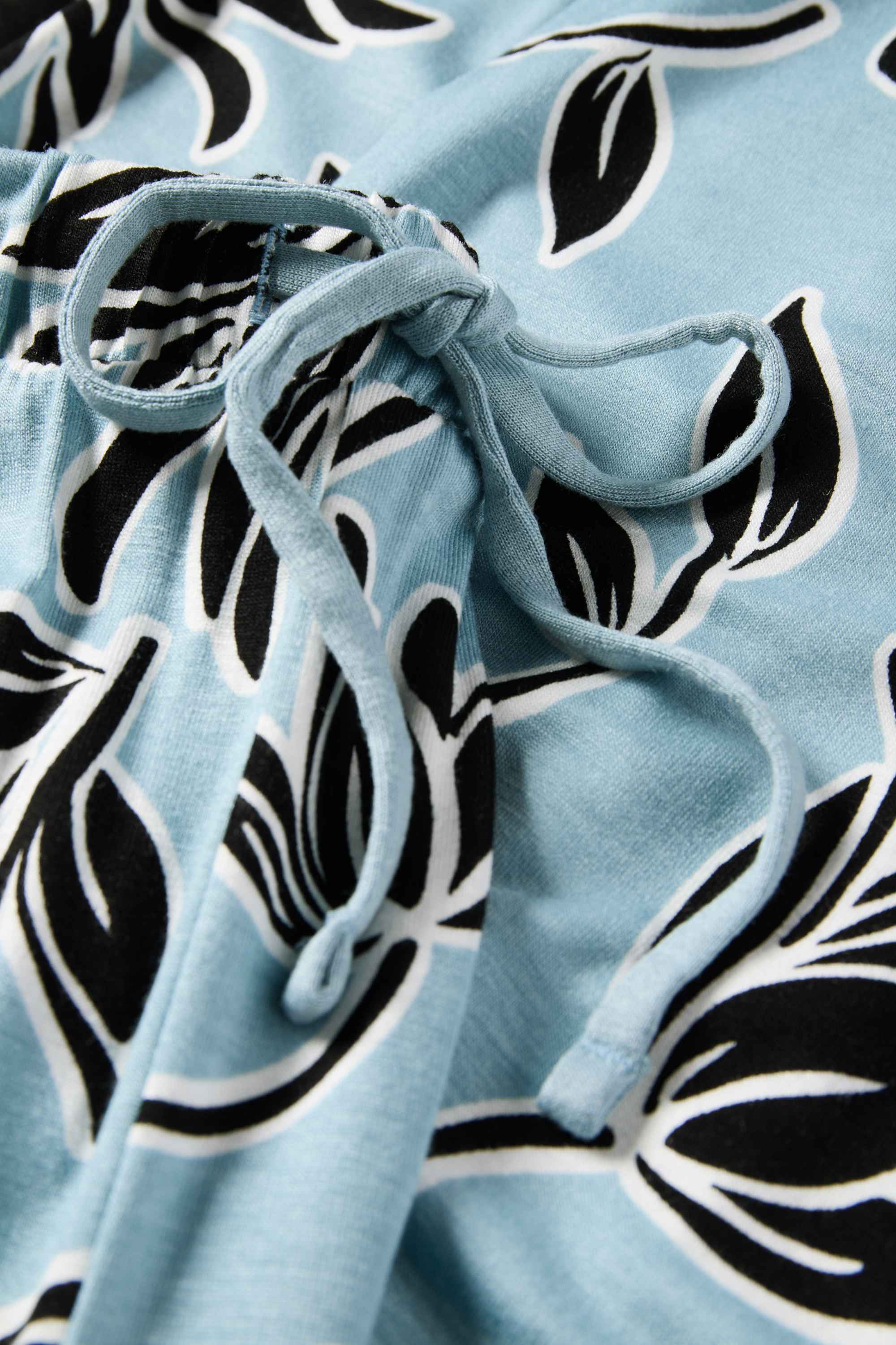 Viscose pyjama bottoms - floral blue