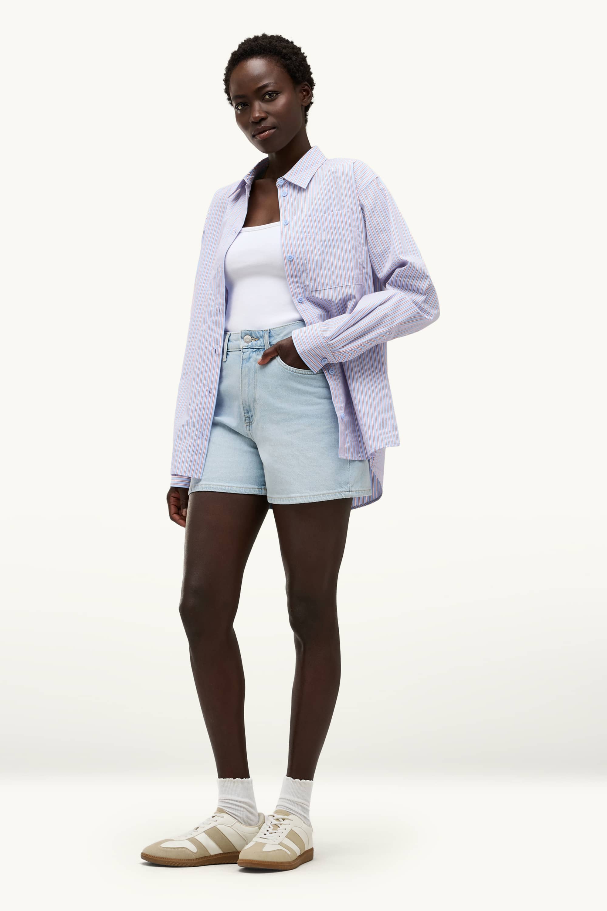 Blouse - striped light blue