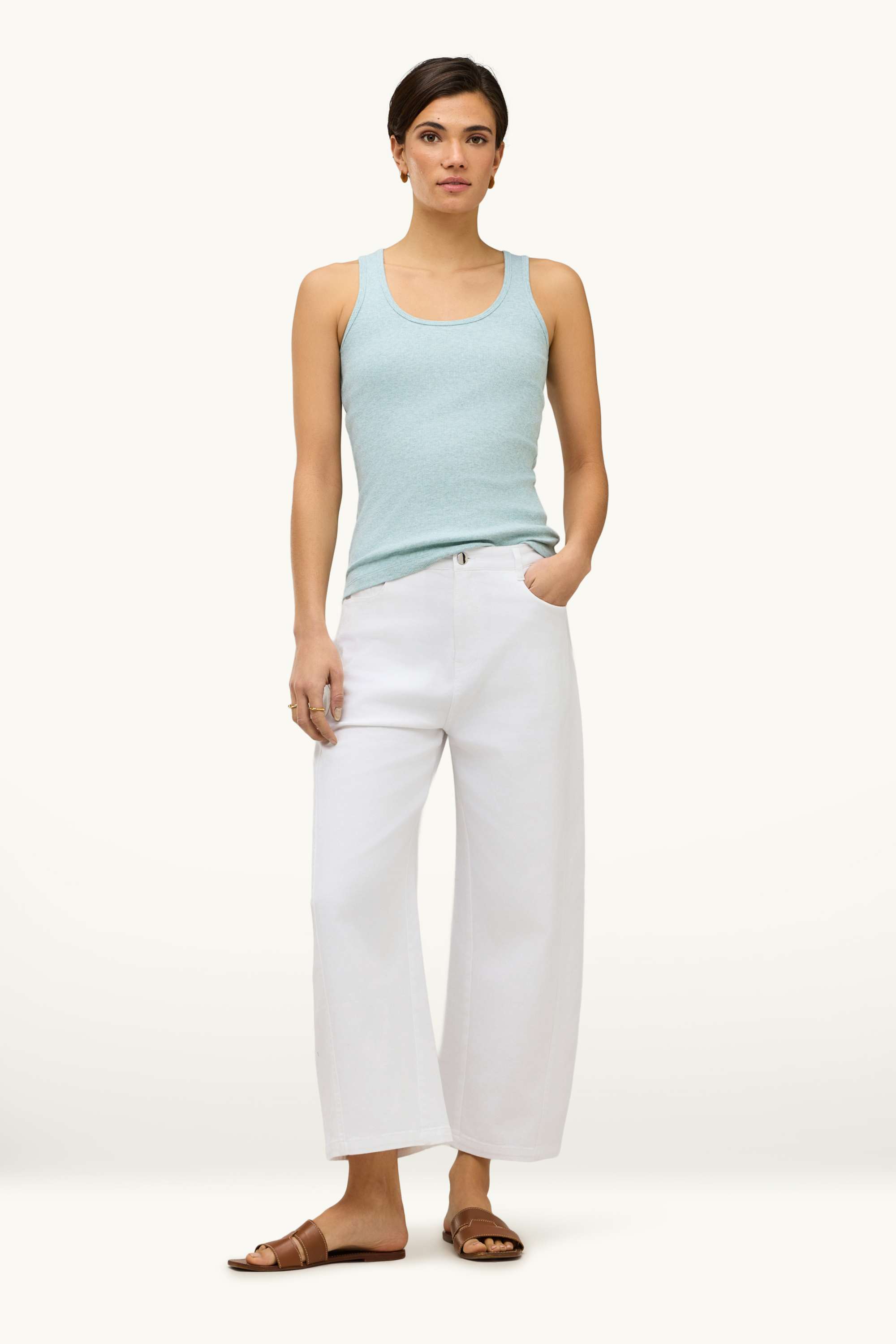 Top - ribbed blue