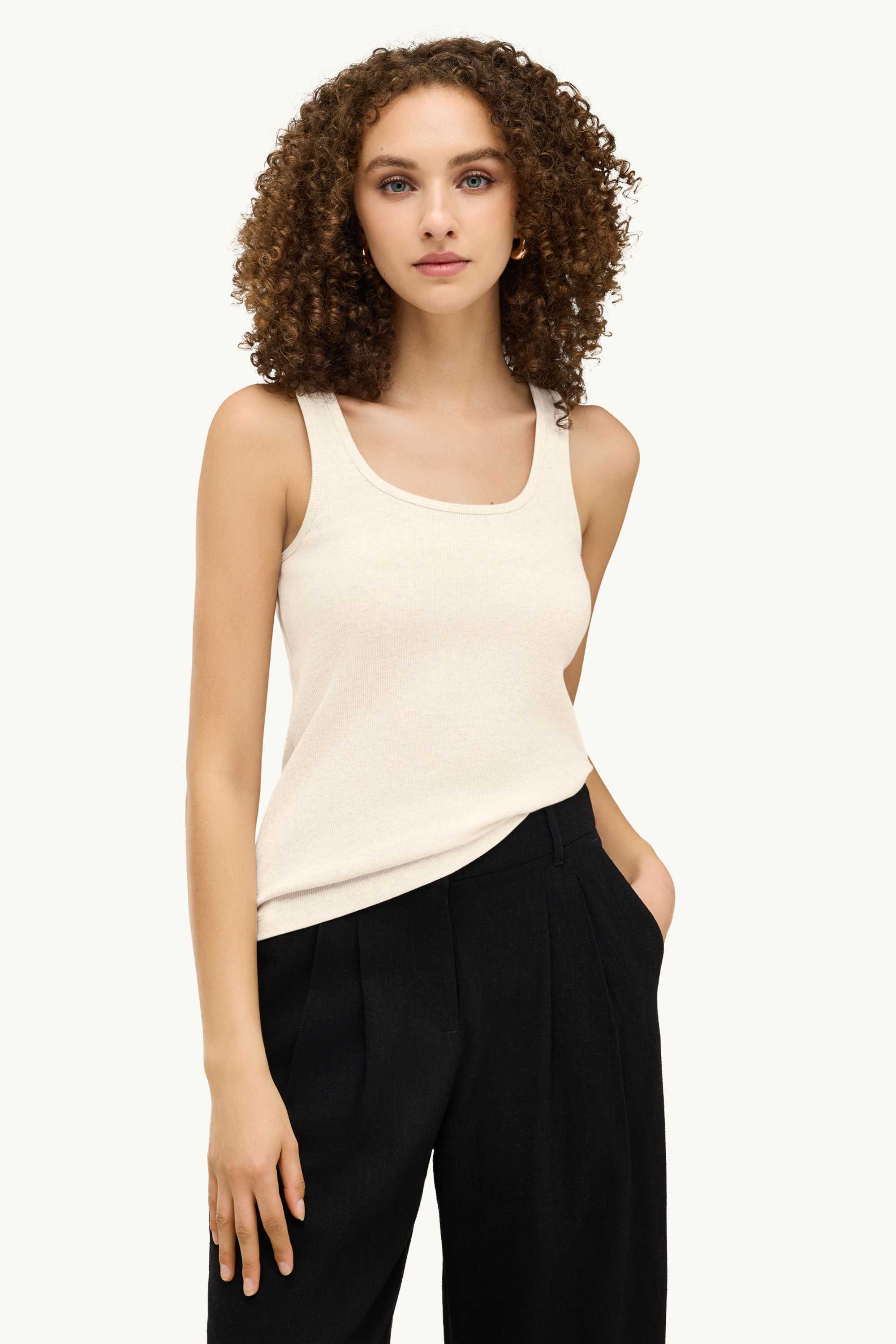 Top - ribbed creme