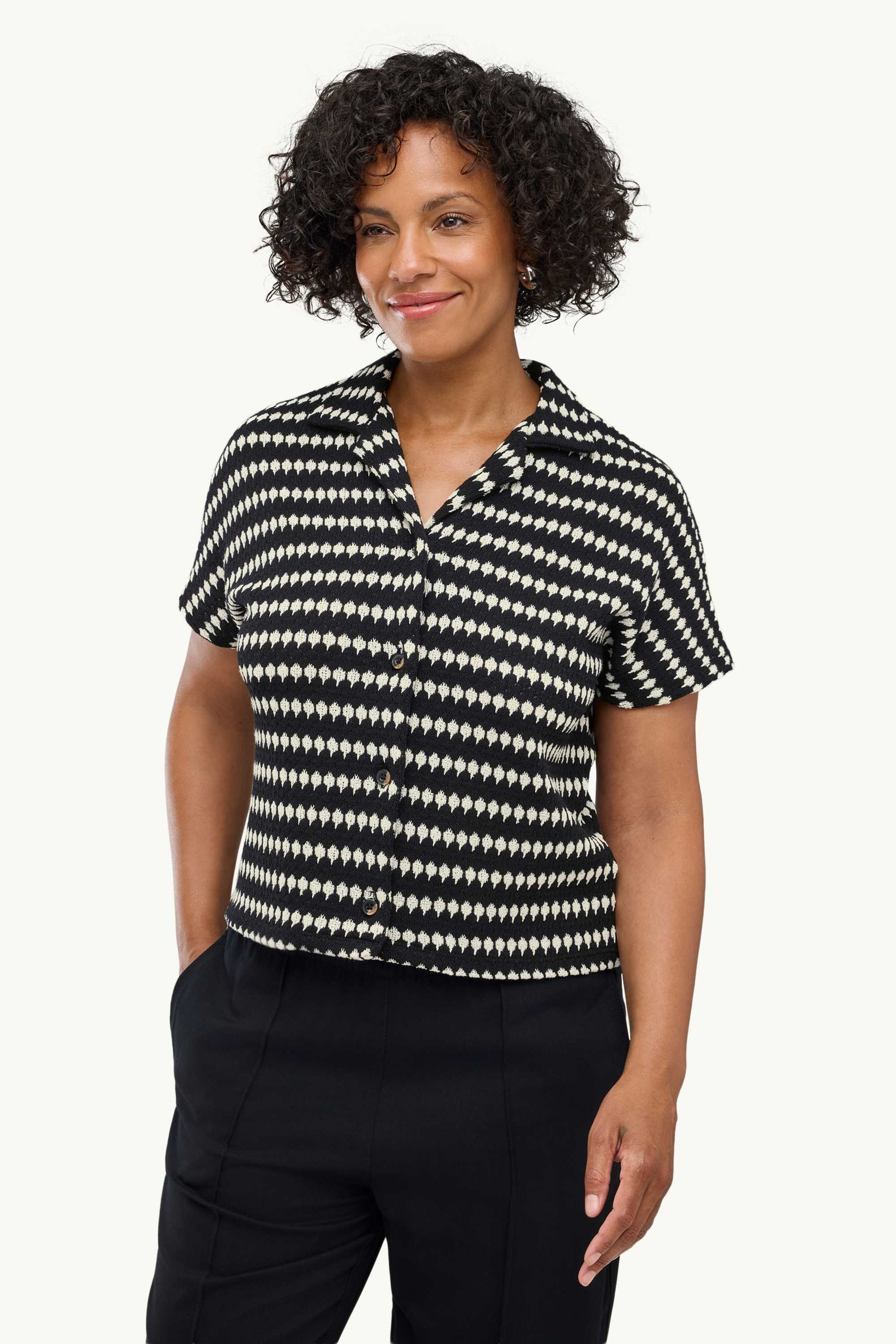 Cardigan - striped black / white