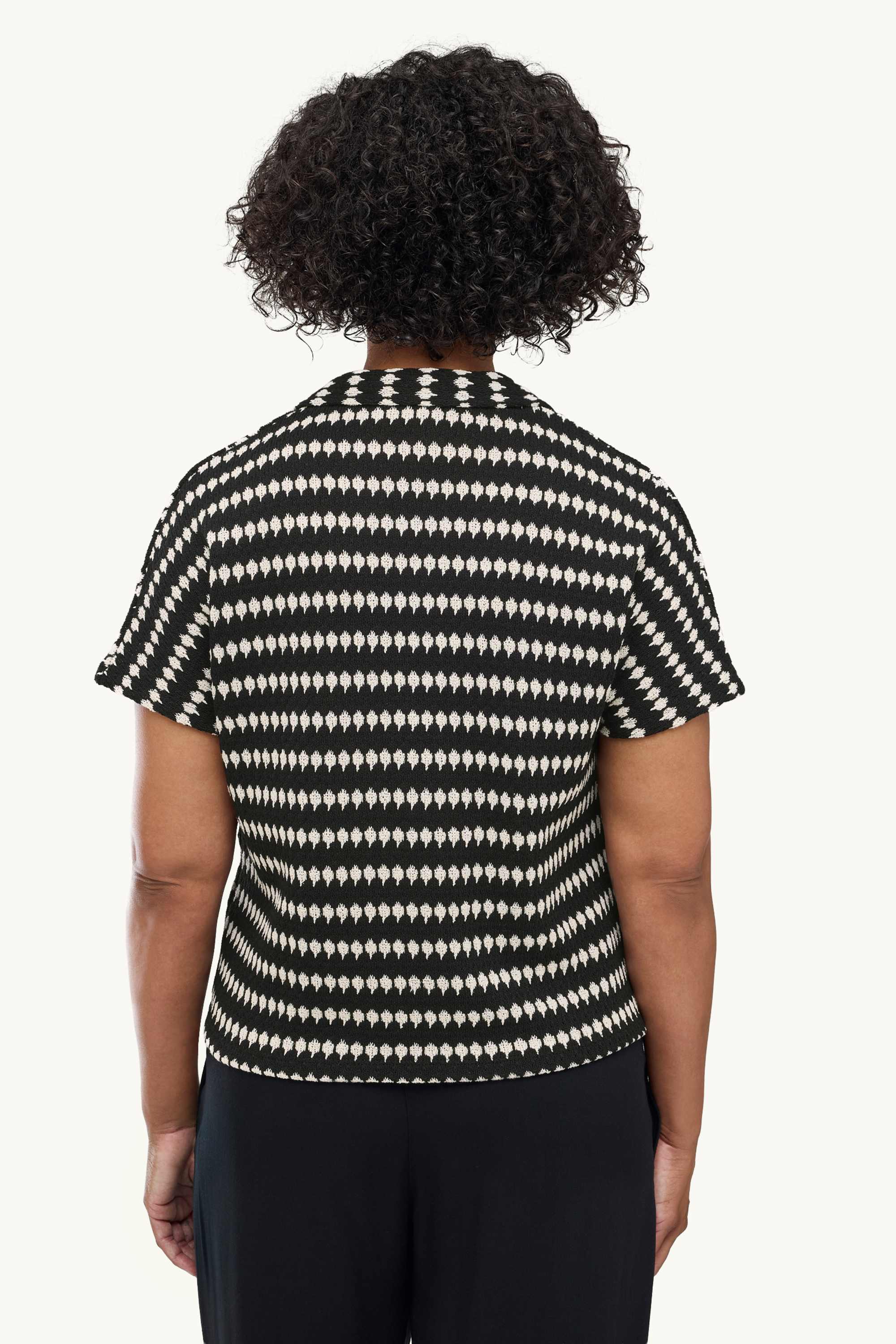 Cardigan - striped black / white