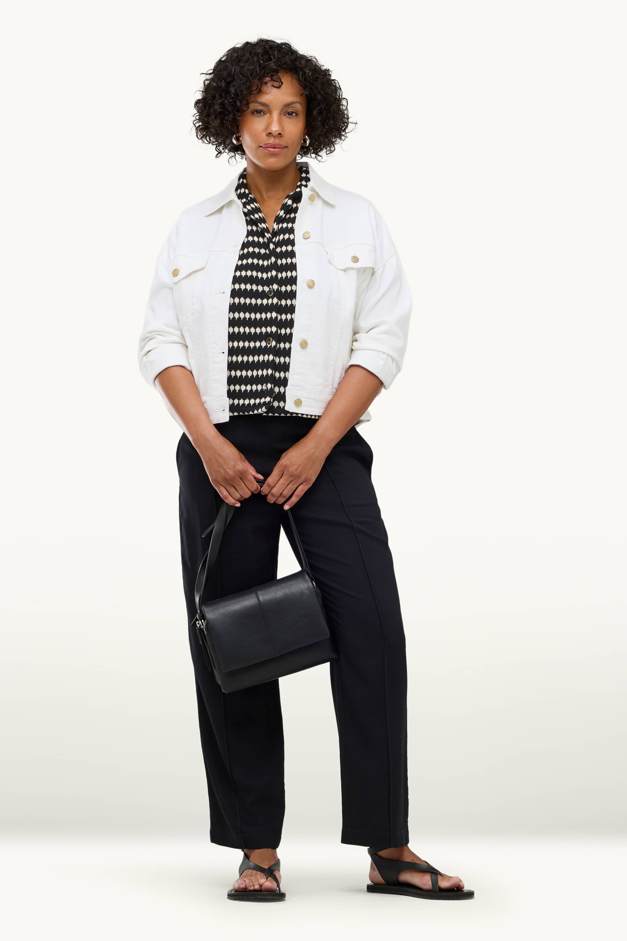 Cardigan - striped black / white