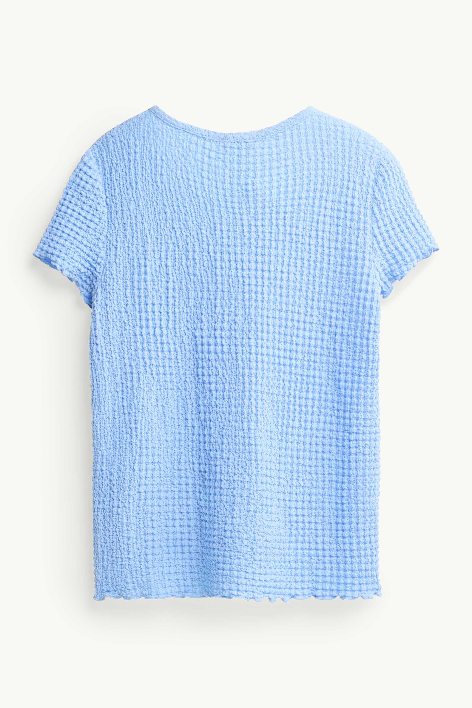 V-neck T-shirt with button placket - regular fit blue