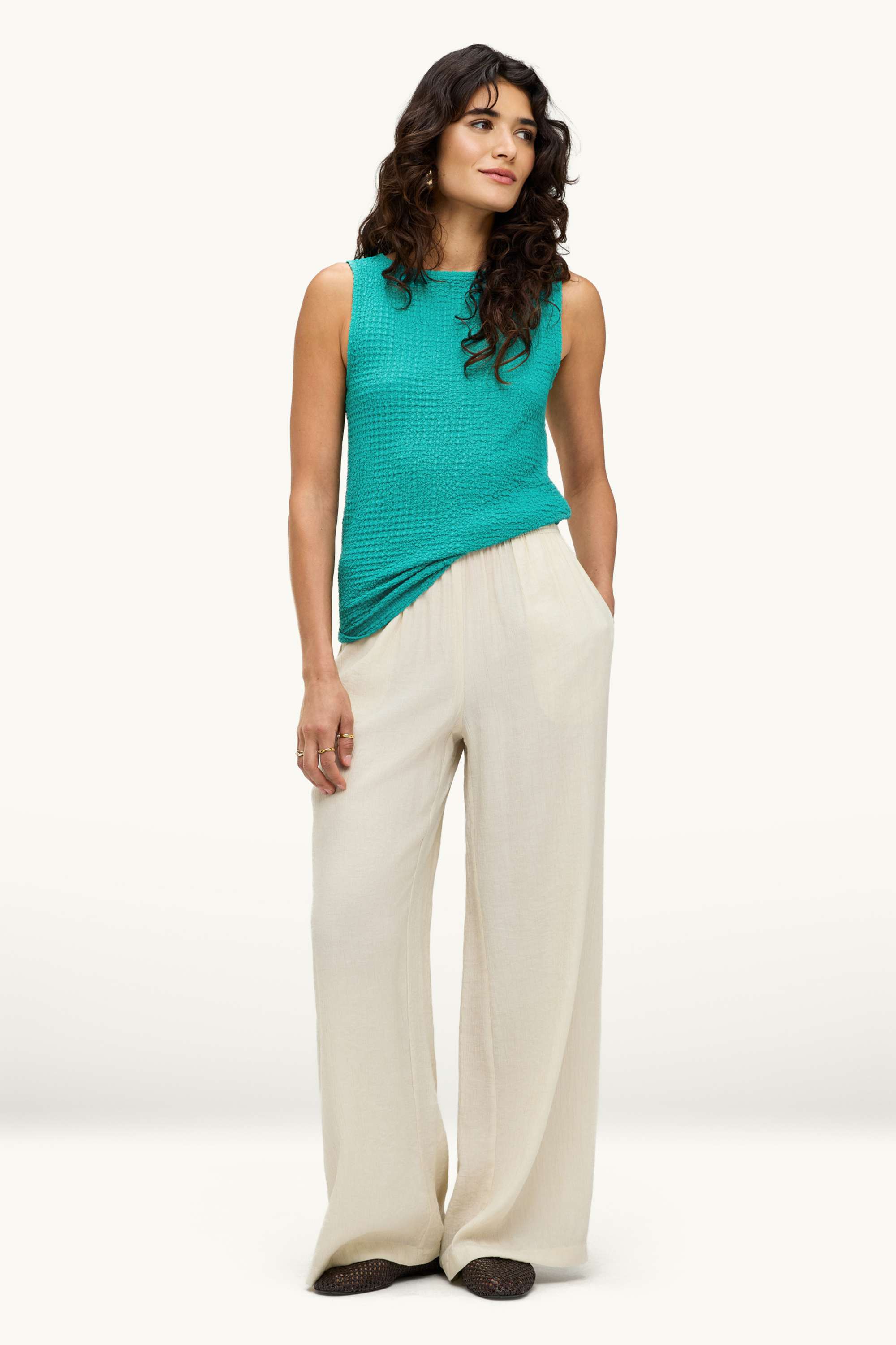 Top - textured green