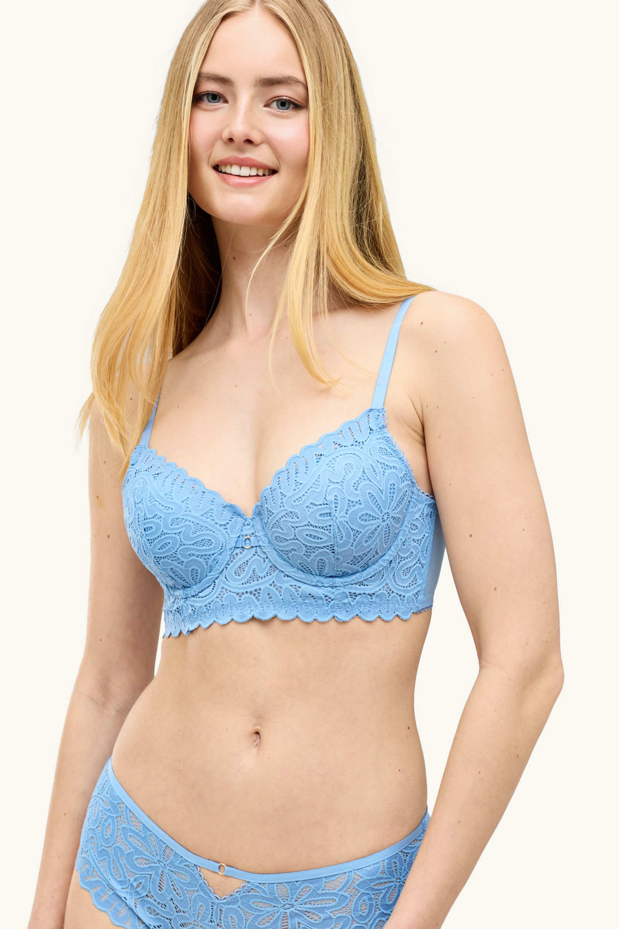 Underwire bra - DEMI - padded blue