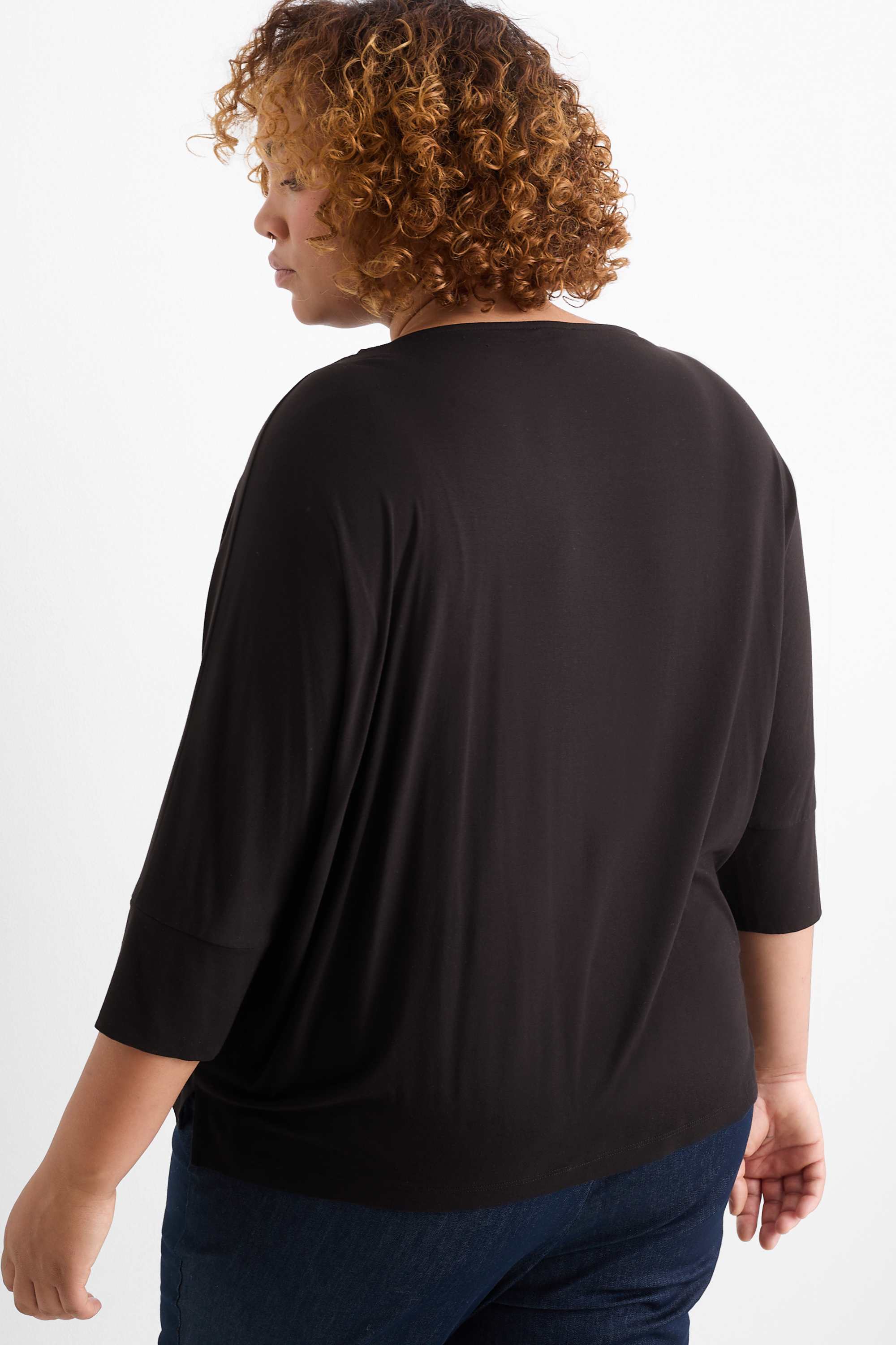 Long sleeve top - regular fit black