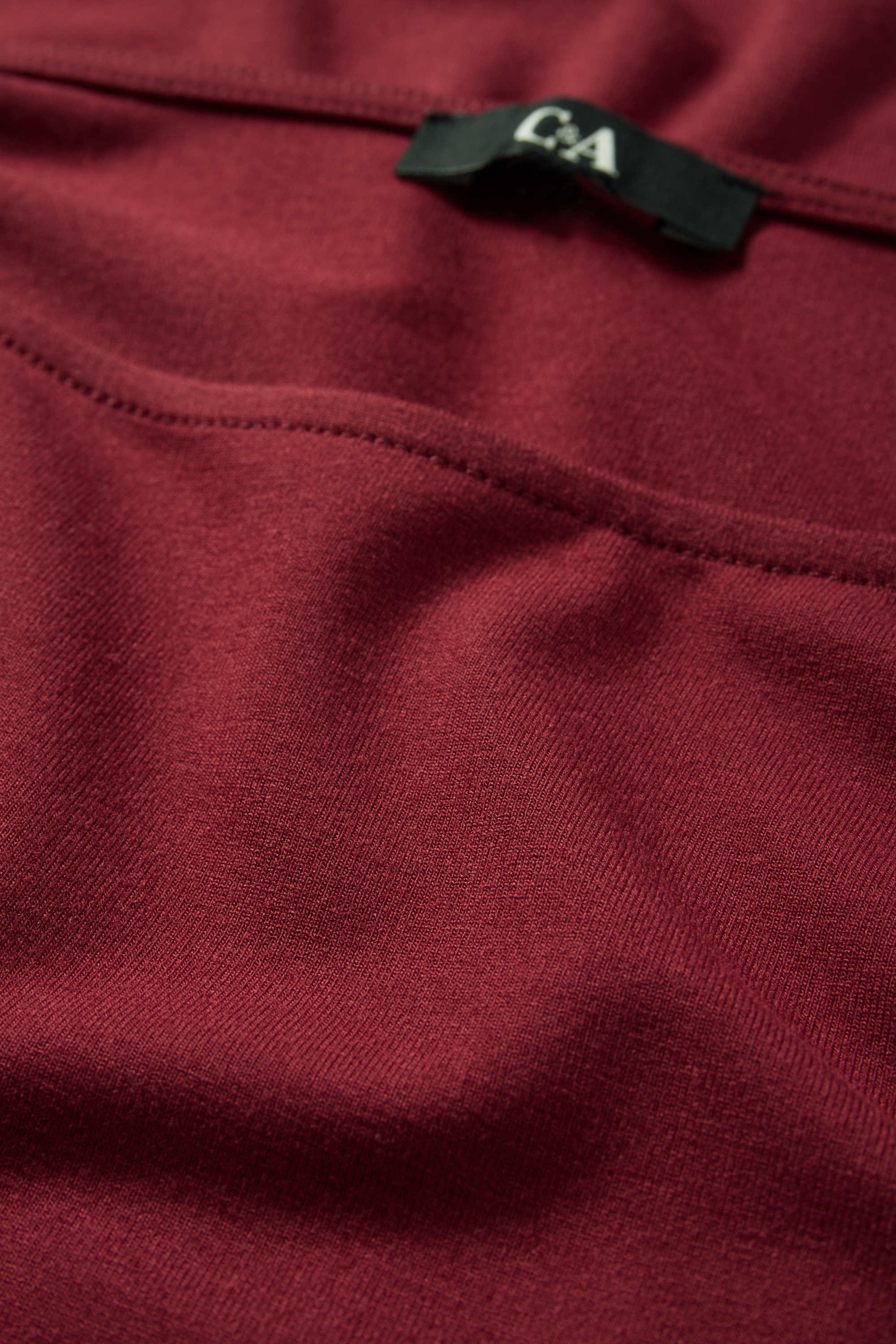 Long sleeve top - regular fit dark red