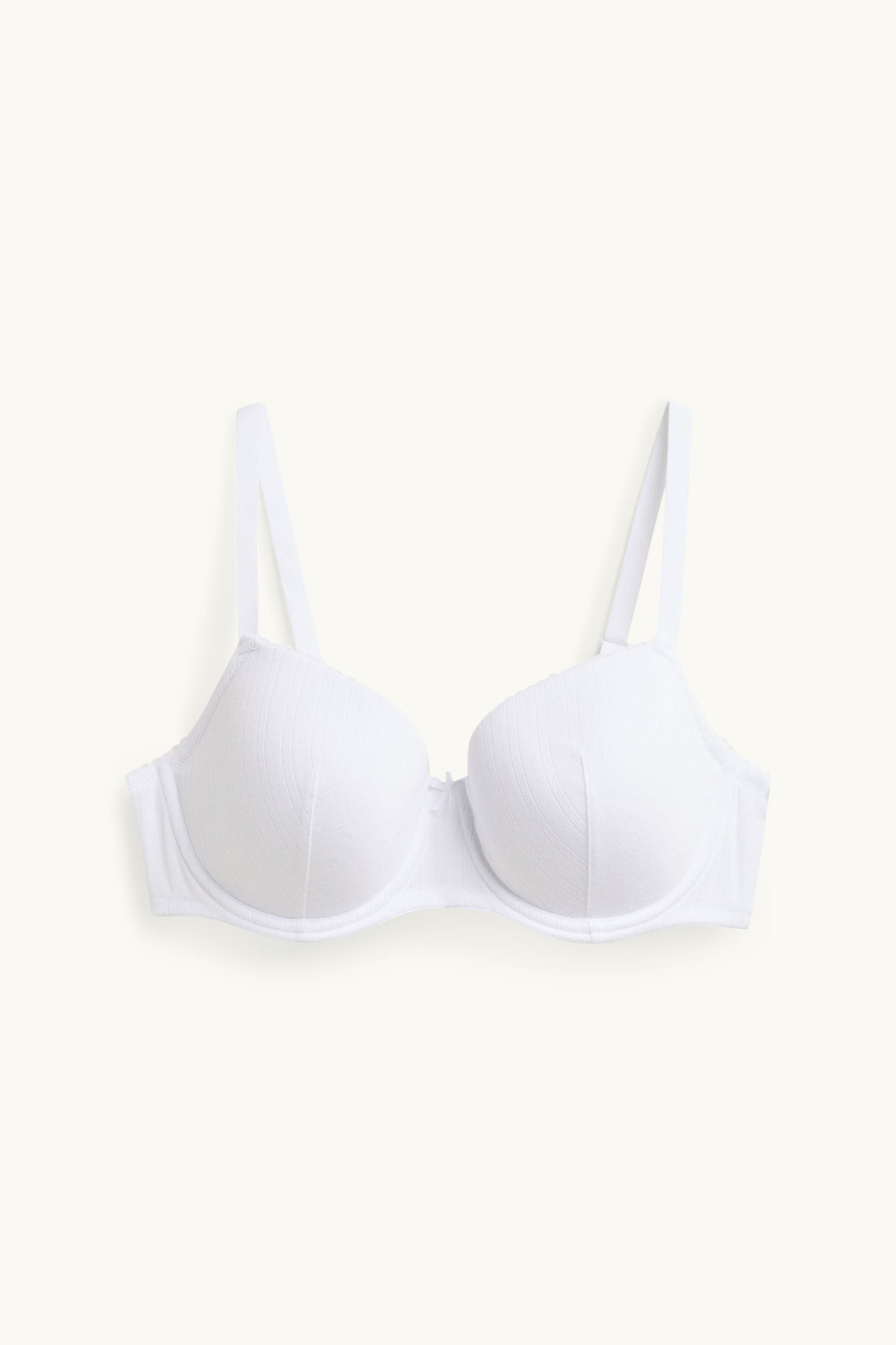Pointelle underwire bra - DEMI - padded white