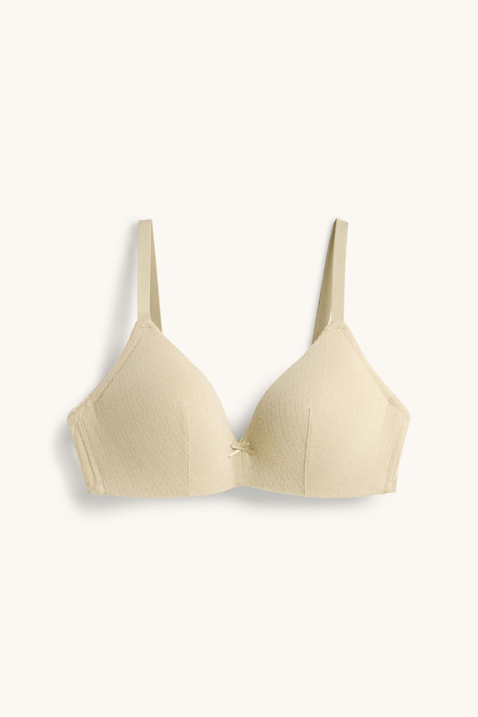 Non-wired pointelle bra - padded light yellow