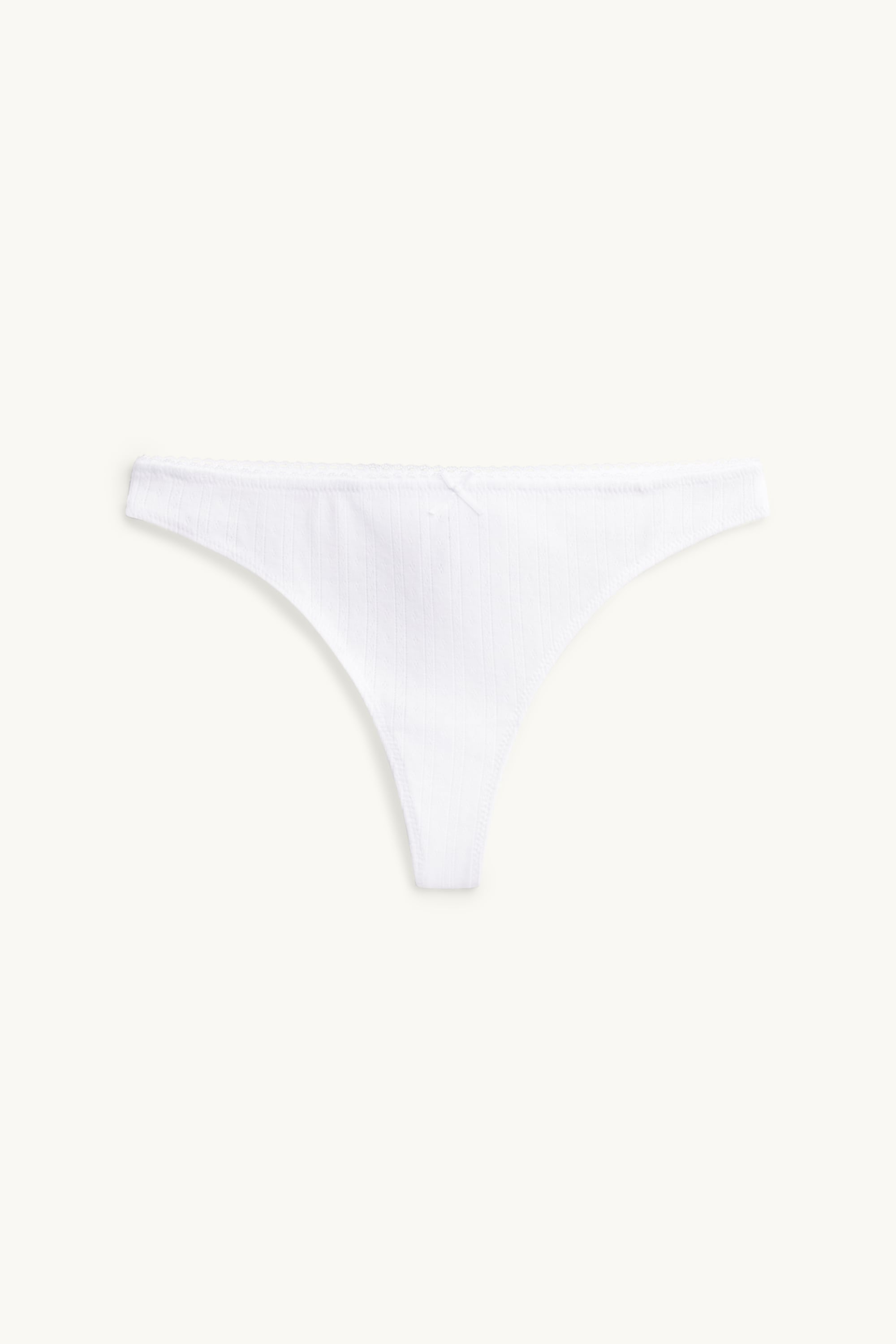 Pointelle thong white