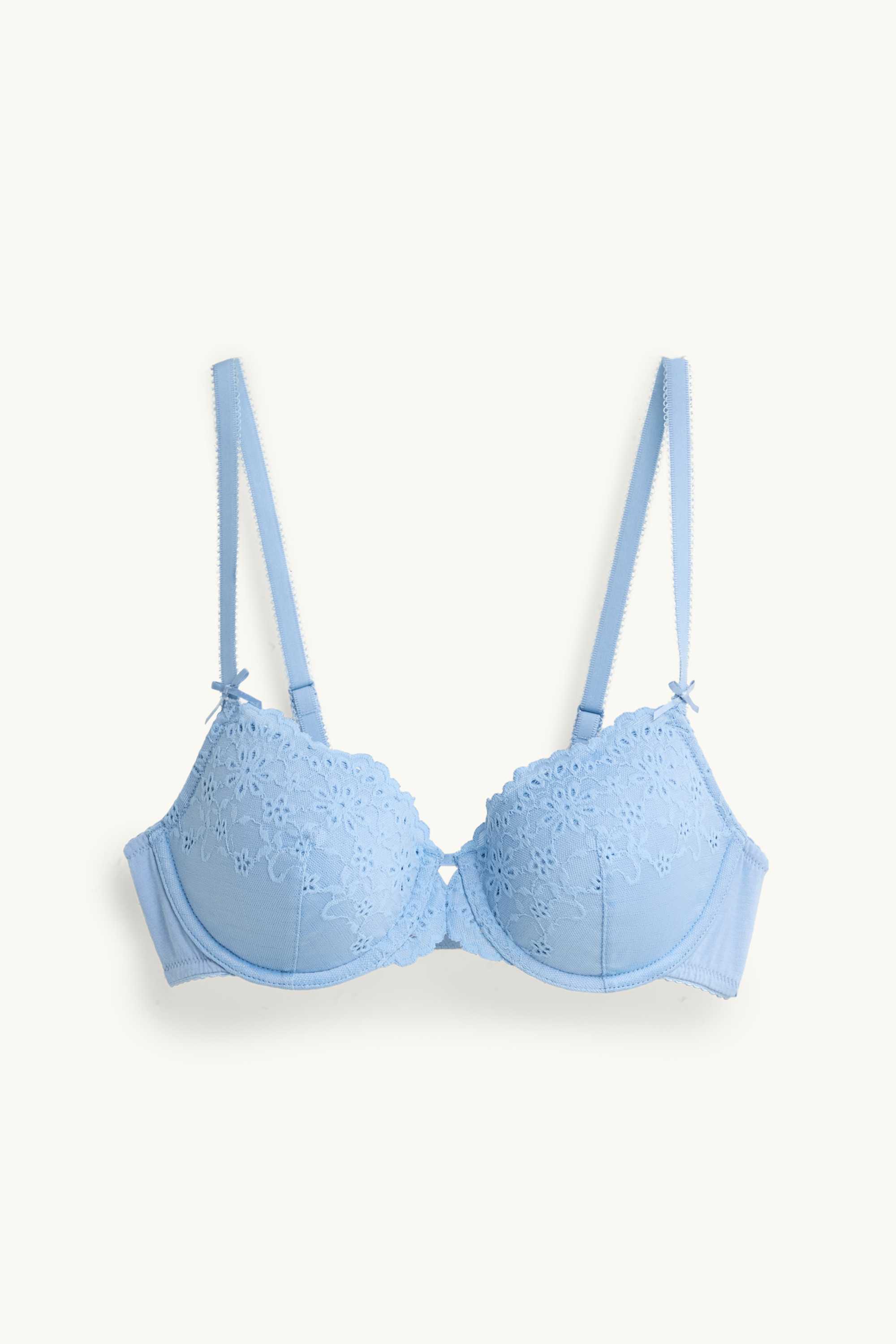 Underwire bra - DEMI - padded - broderie anglaise light blue