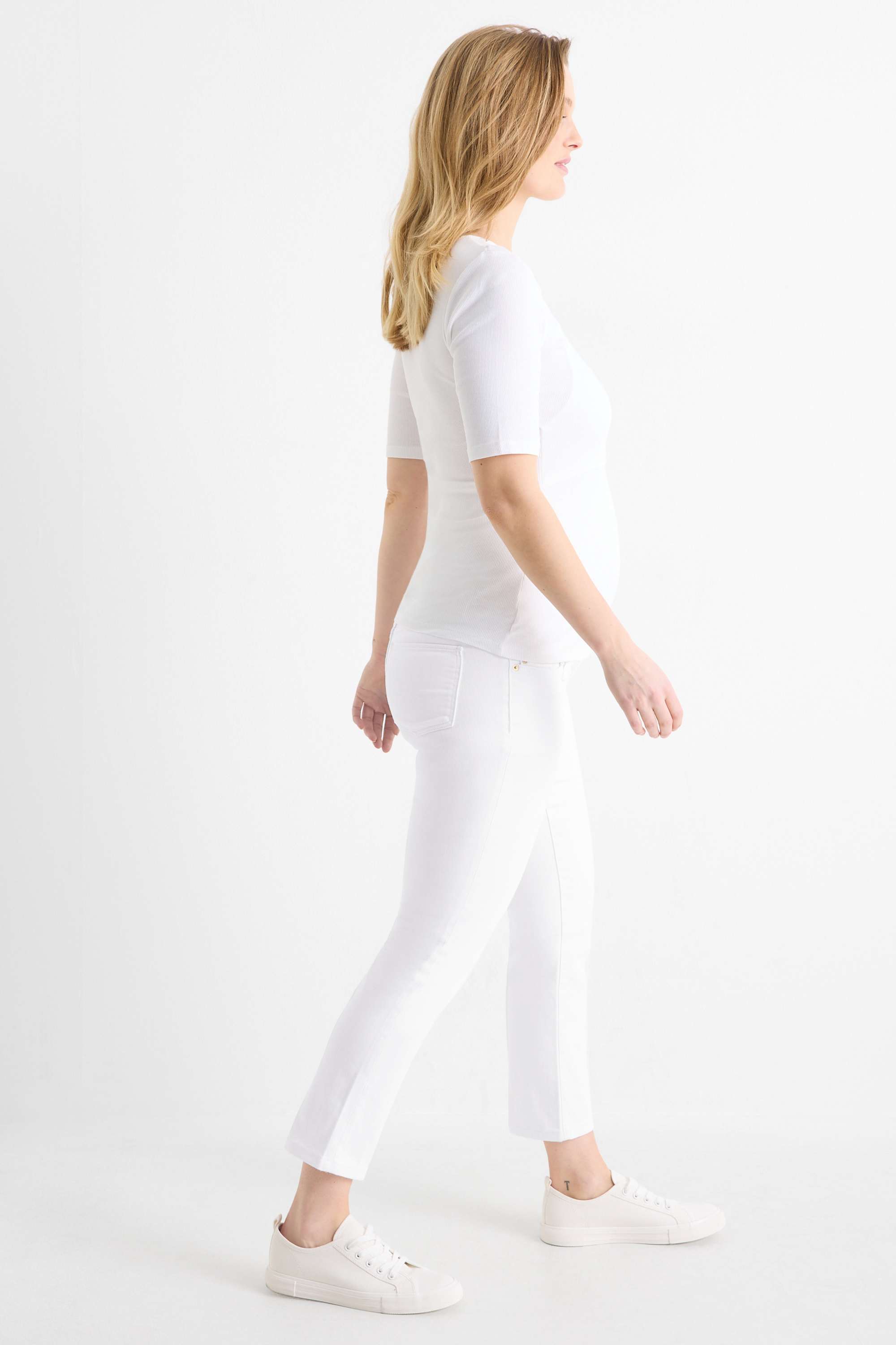 Maternity jeans - straight jeans white