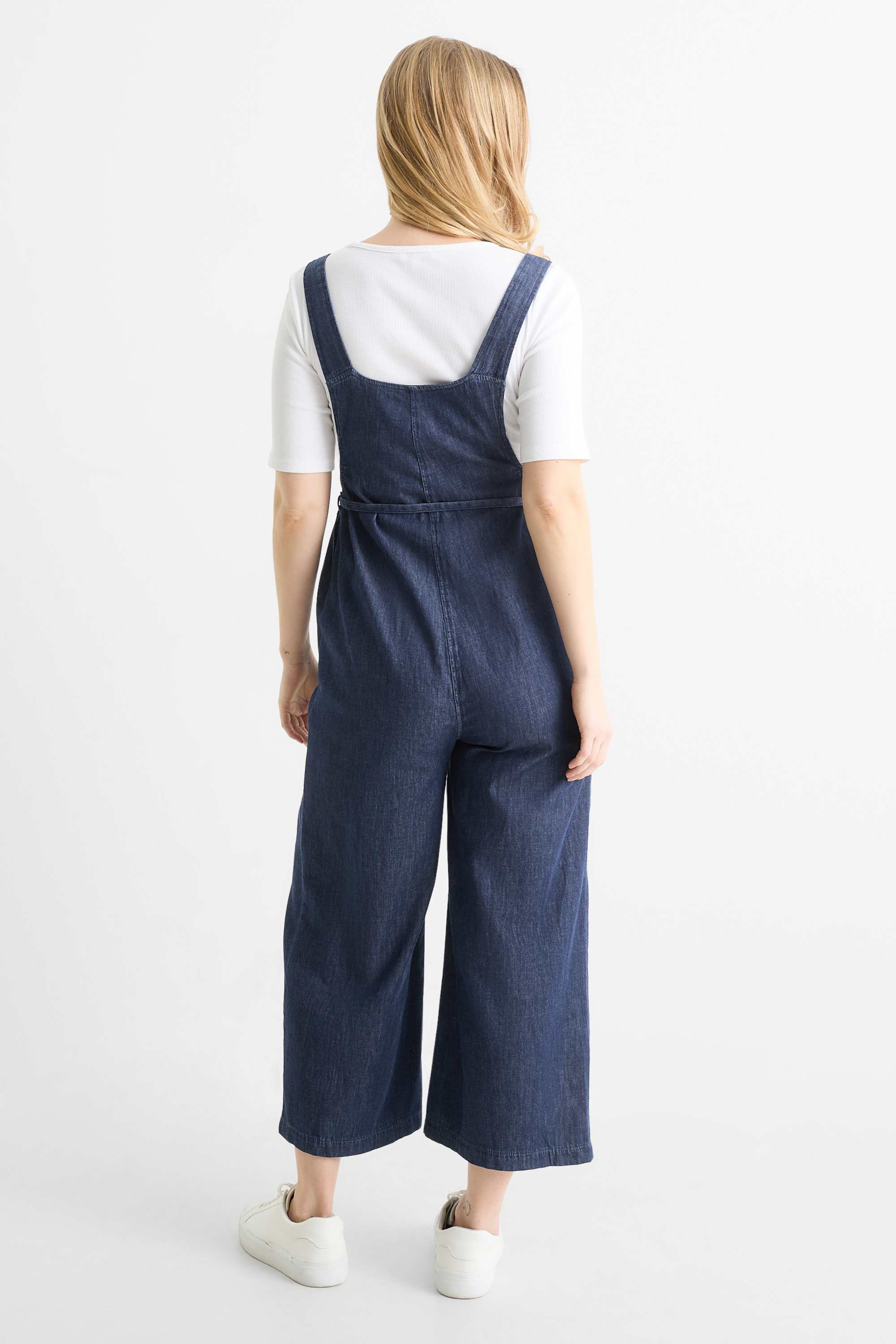 Denim maternity dungarees denim-dark blue