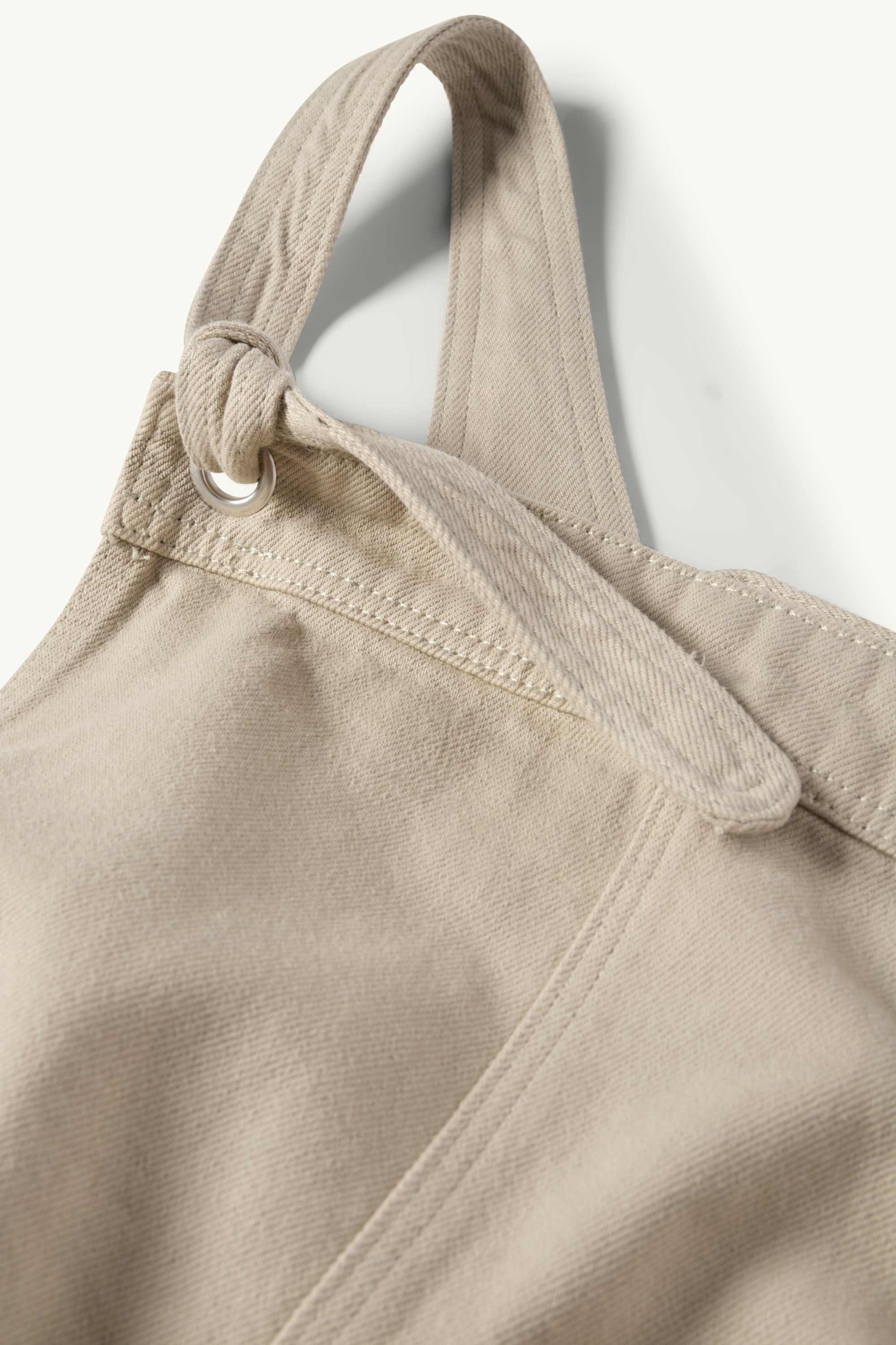Denim maternity dungarees beige