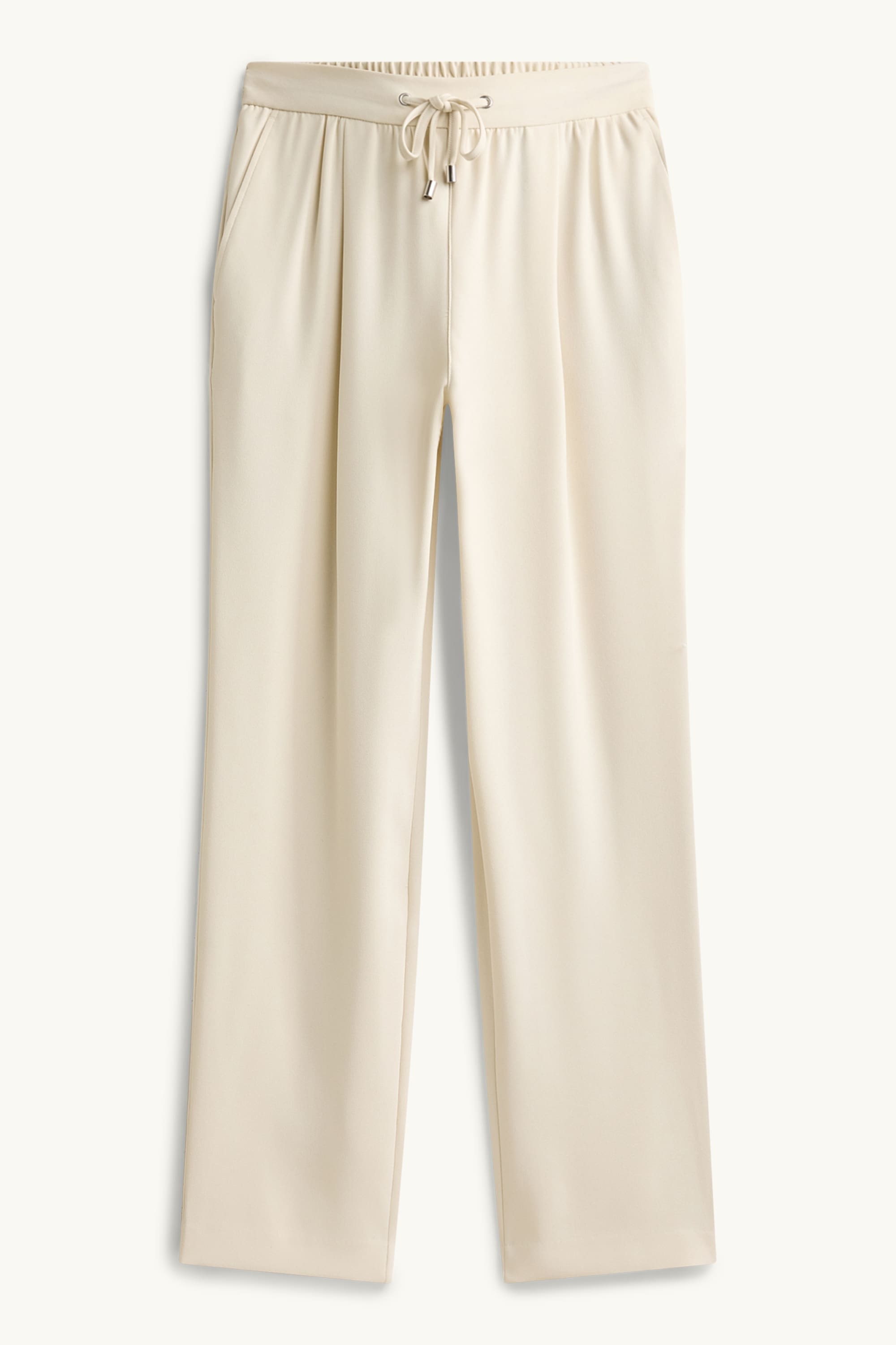 Cloth trousers - mid-rise waist - tapered leg white