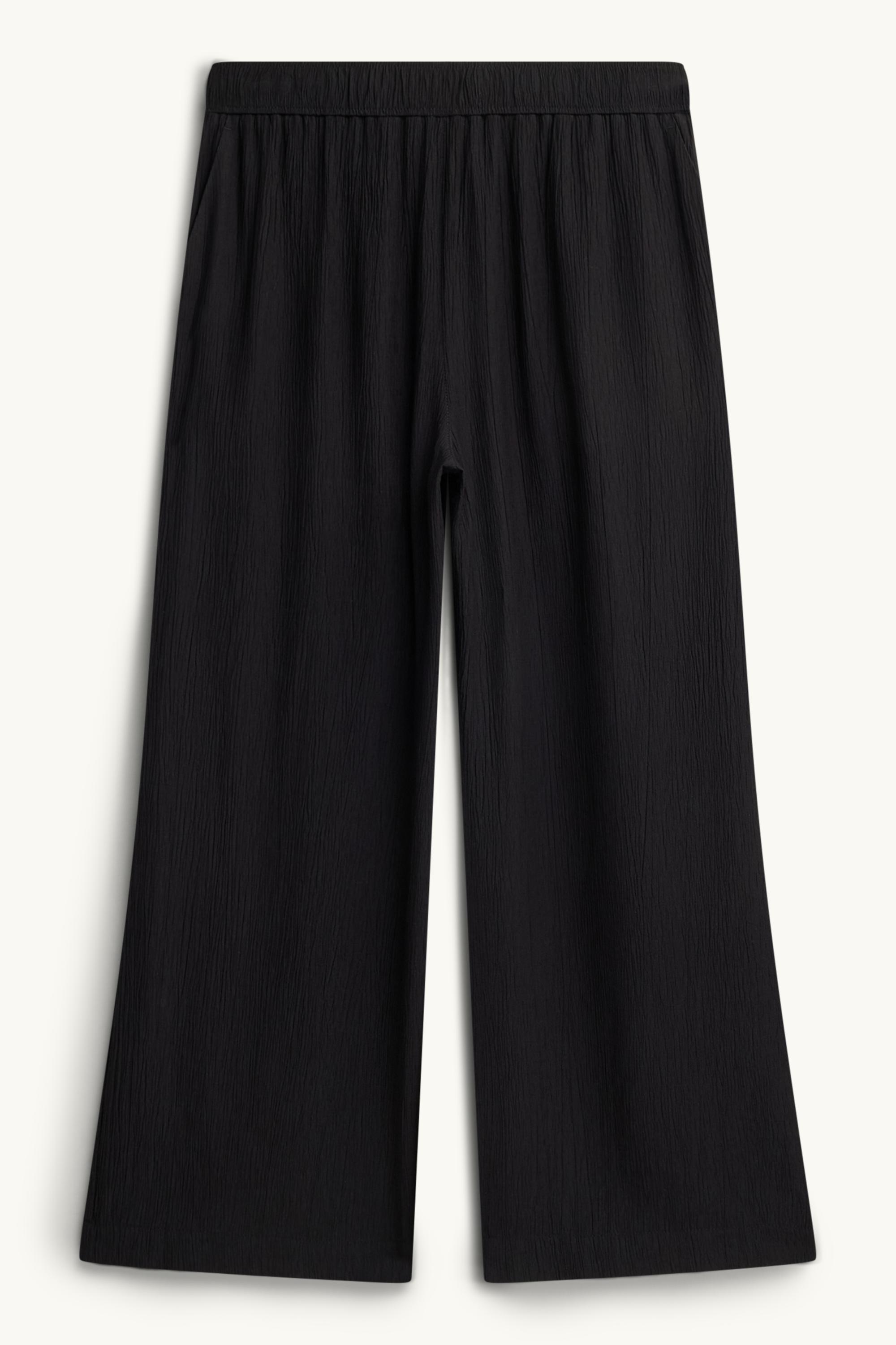 Cloth trousers - high waist - wide leg black