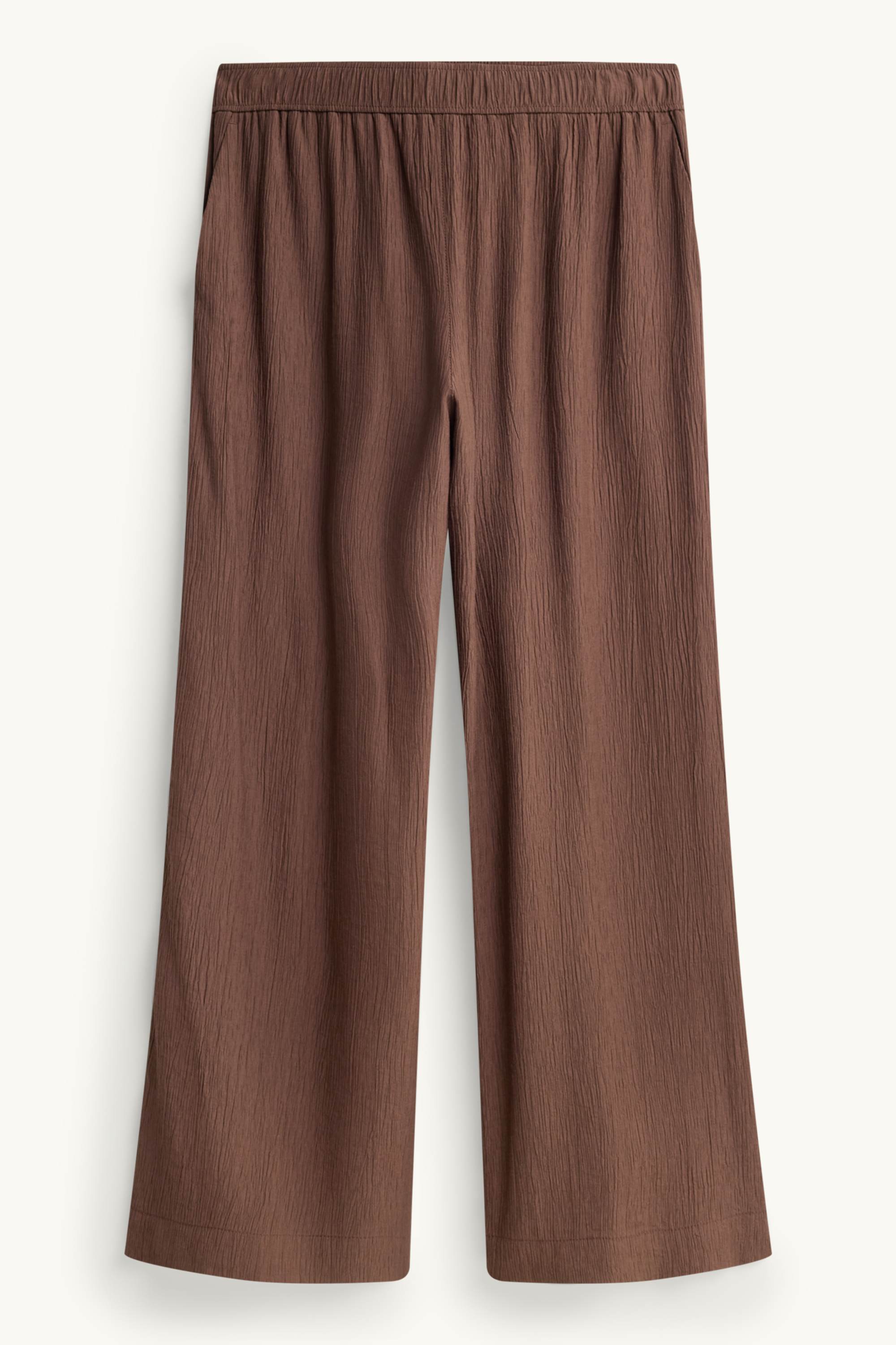 Cloth trousers - high waist - wide leg brown