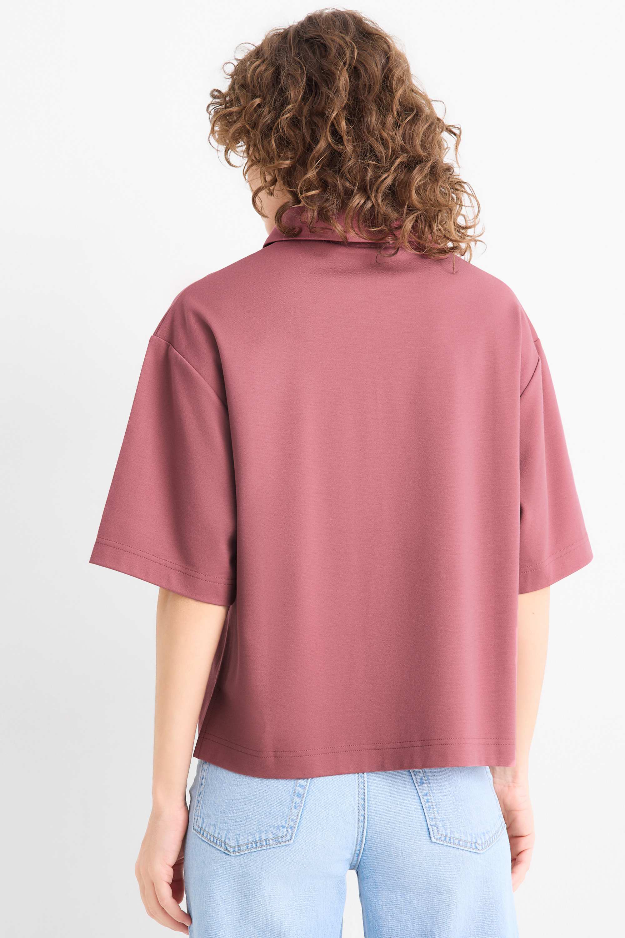 Polo shirt - relaxed fit dark rose