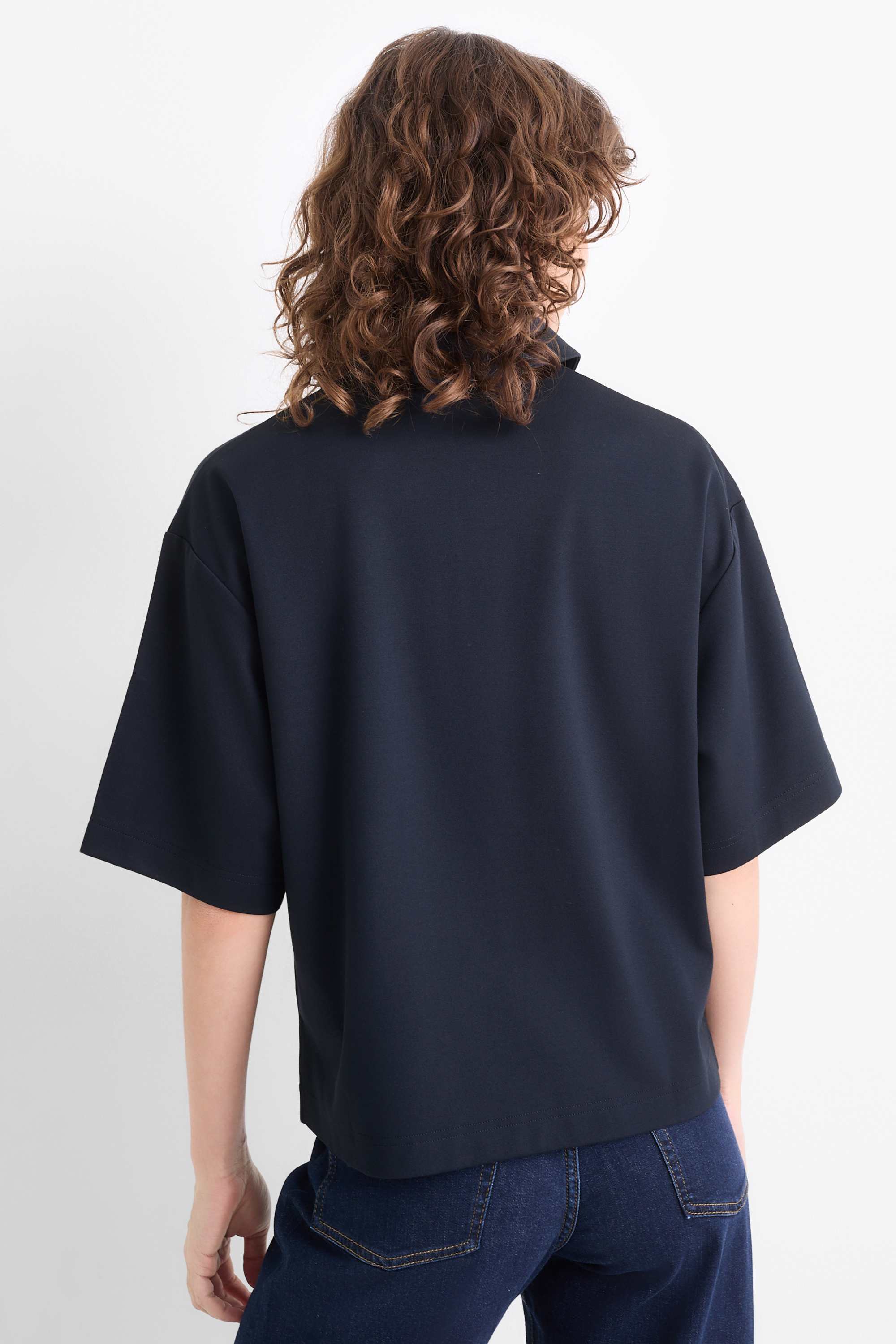 Polo shirt - relaxed fit dark blue