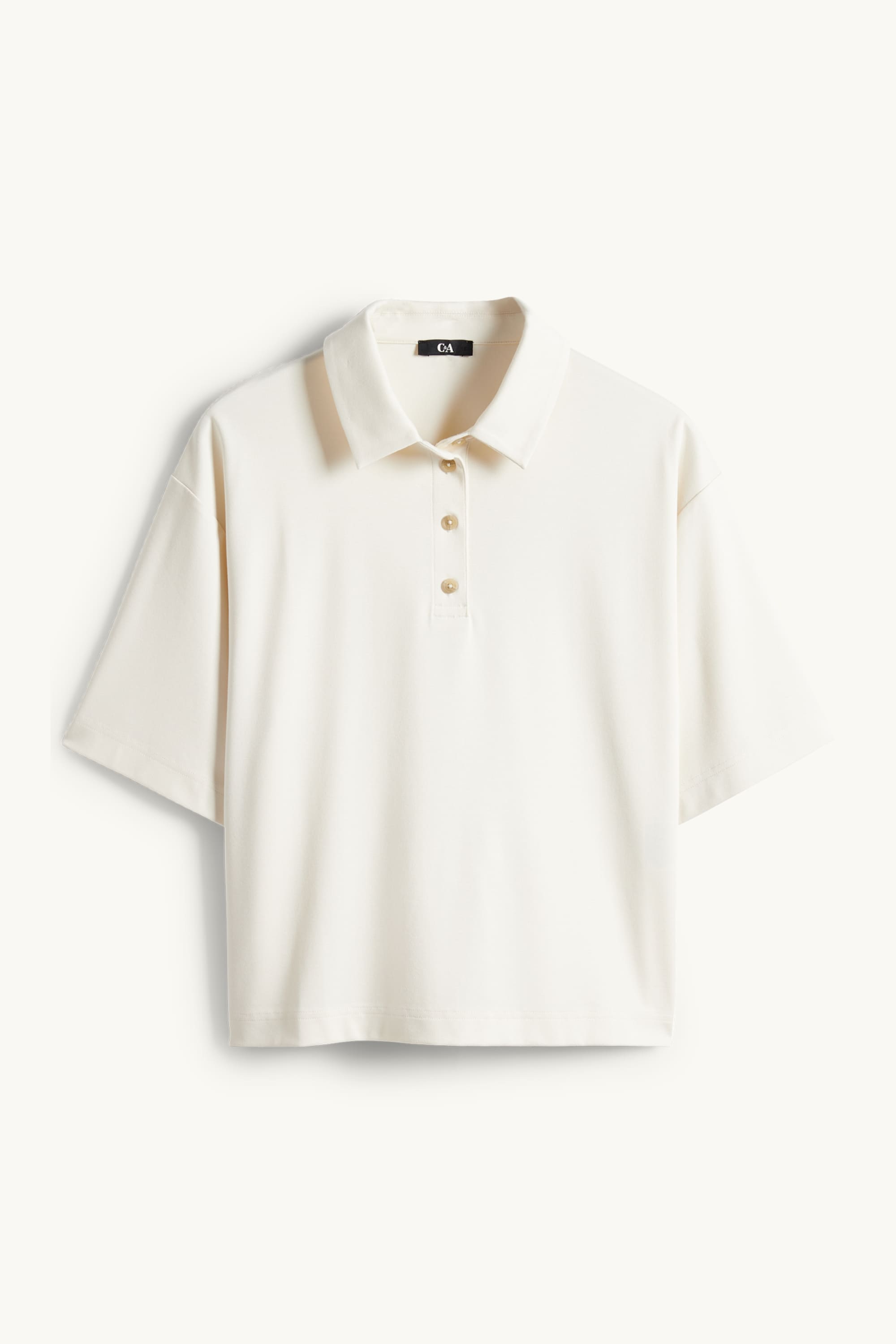 Polo shirt - relaxed fit beige