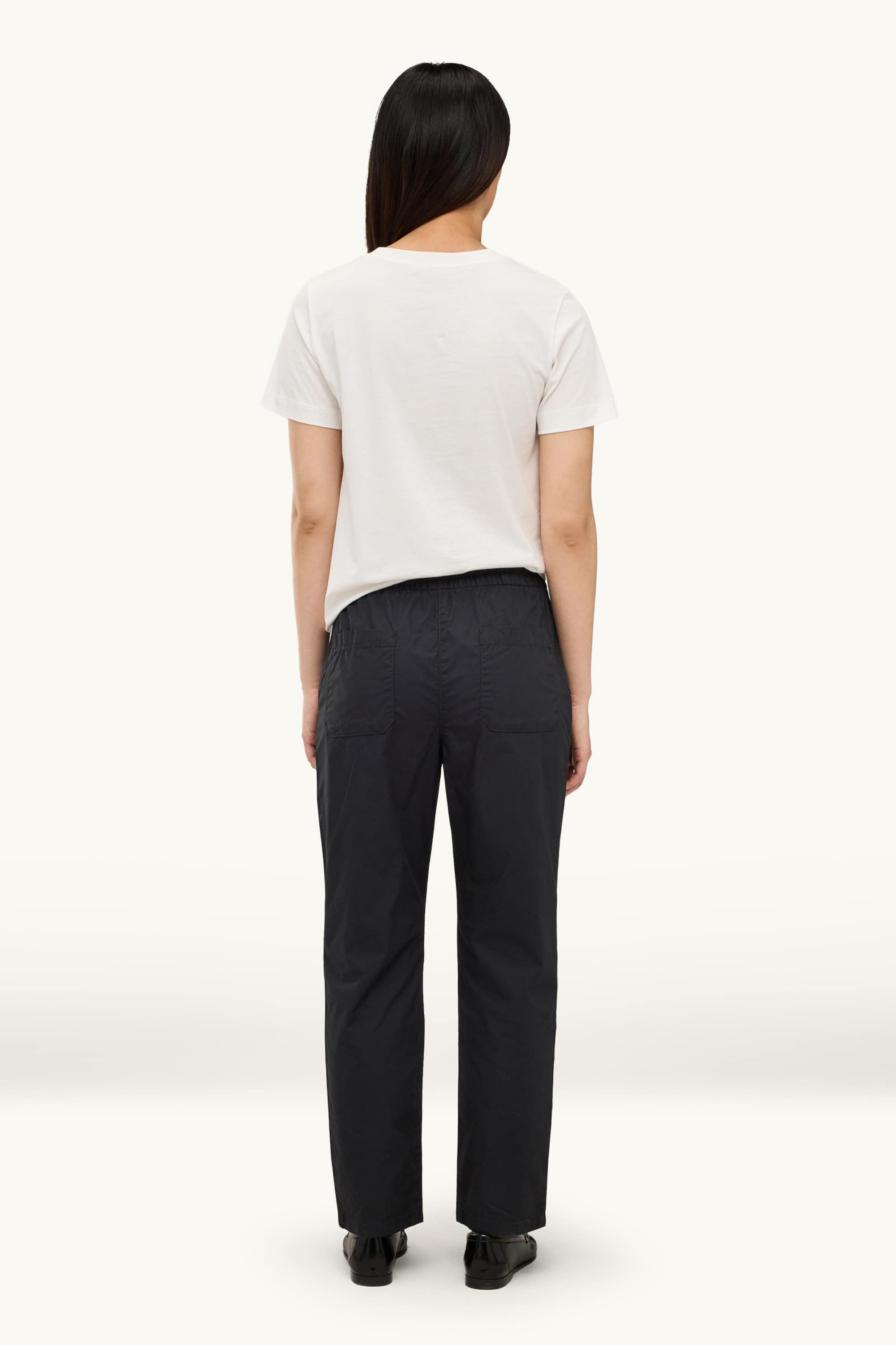Cloth trousers - mid-rise waist - tapered fit black