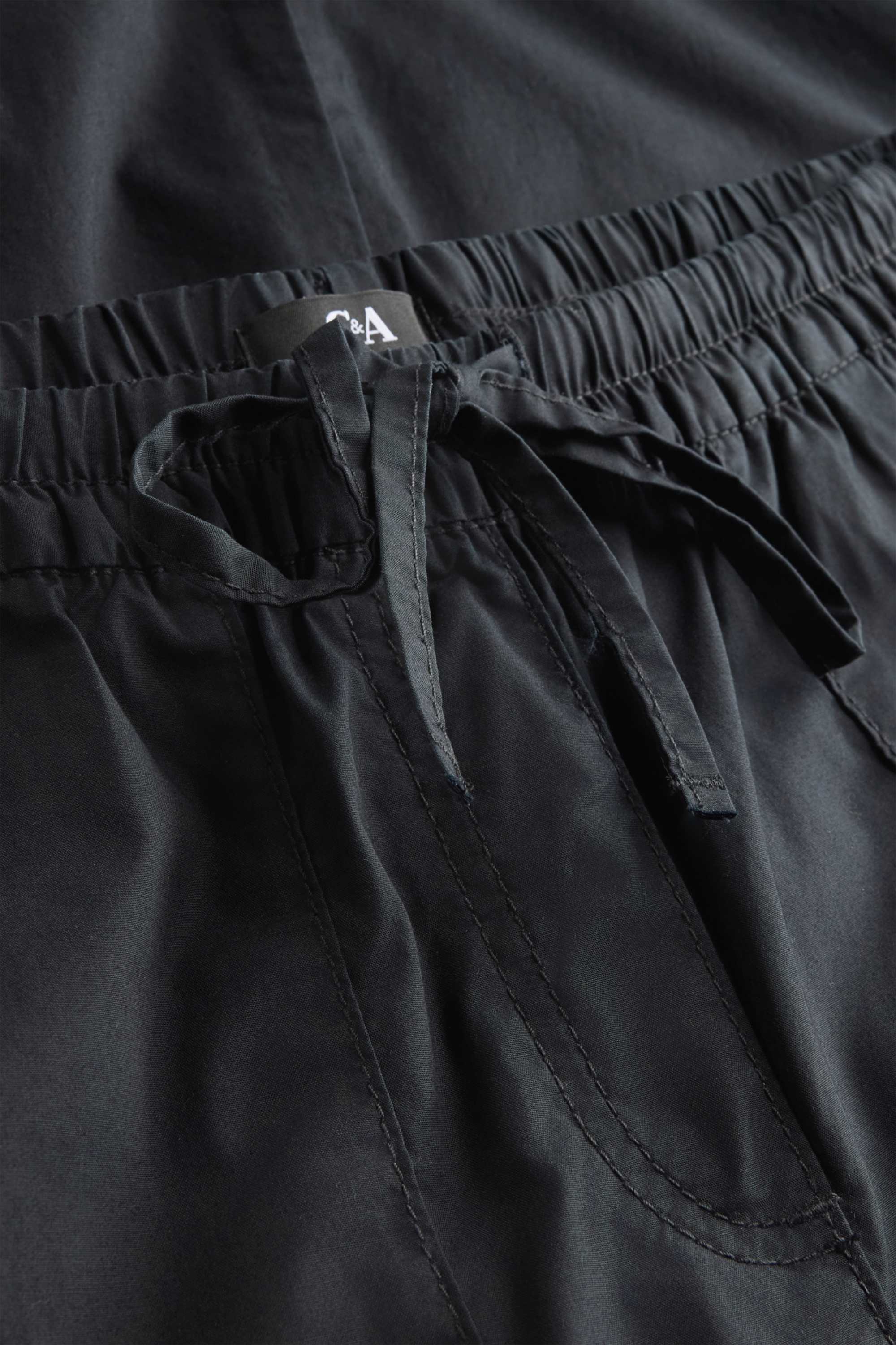 Cloth trousers - mid-rise waist - tapered fit black