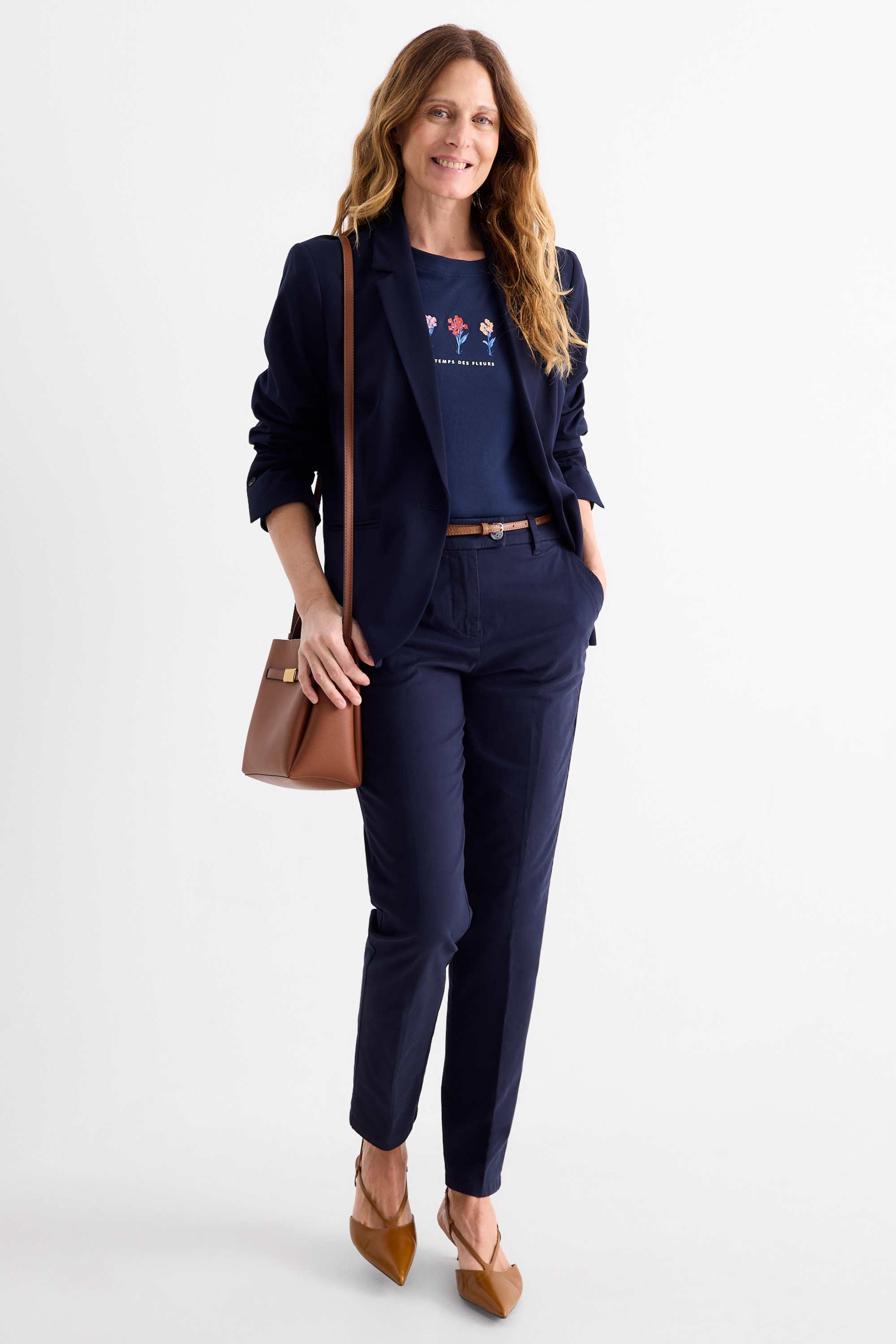 T-shirt - regular fit - shiny dark blue