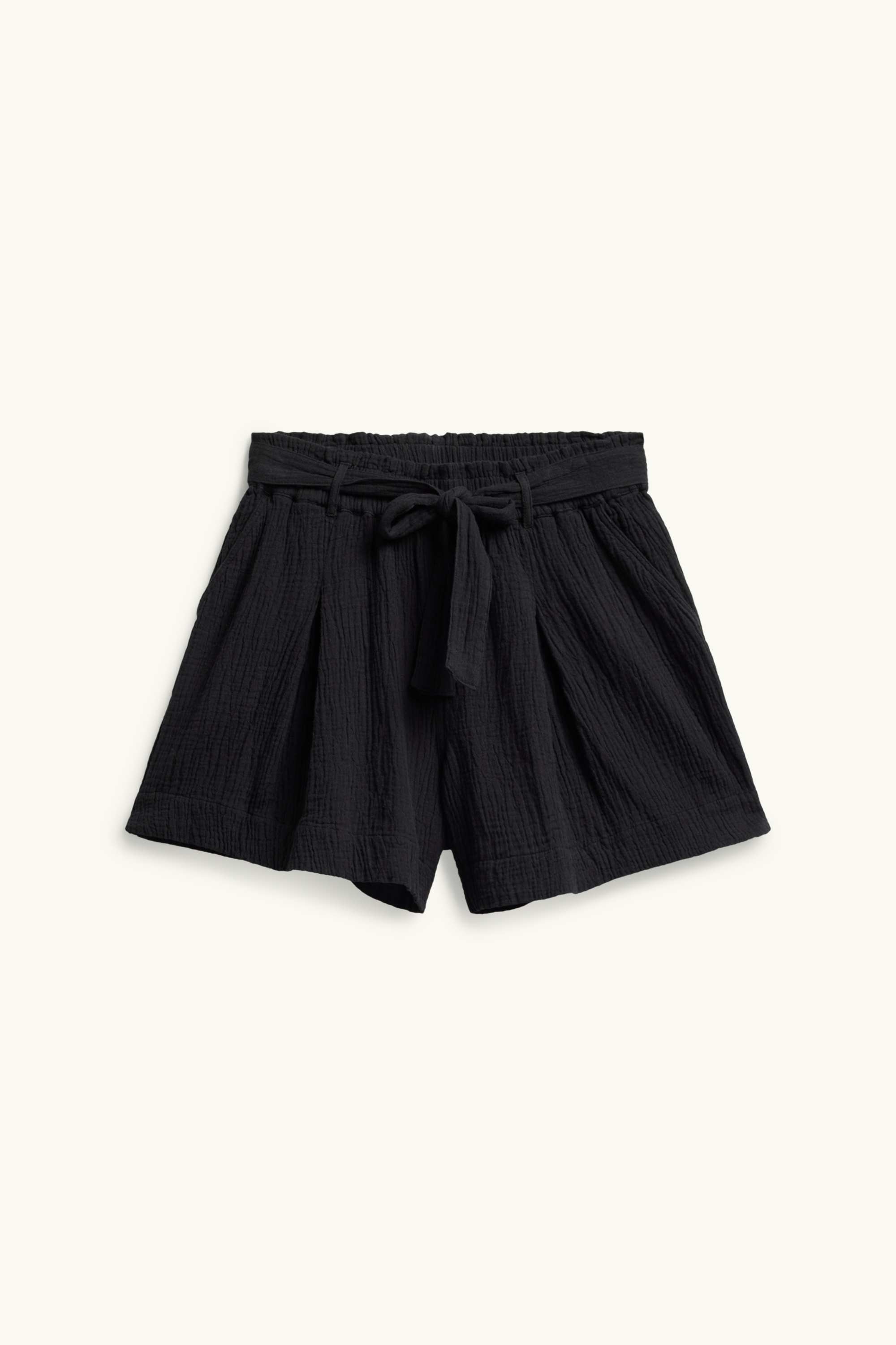 Cheesecloth shorts - high waist black