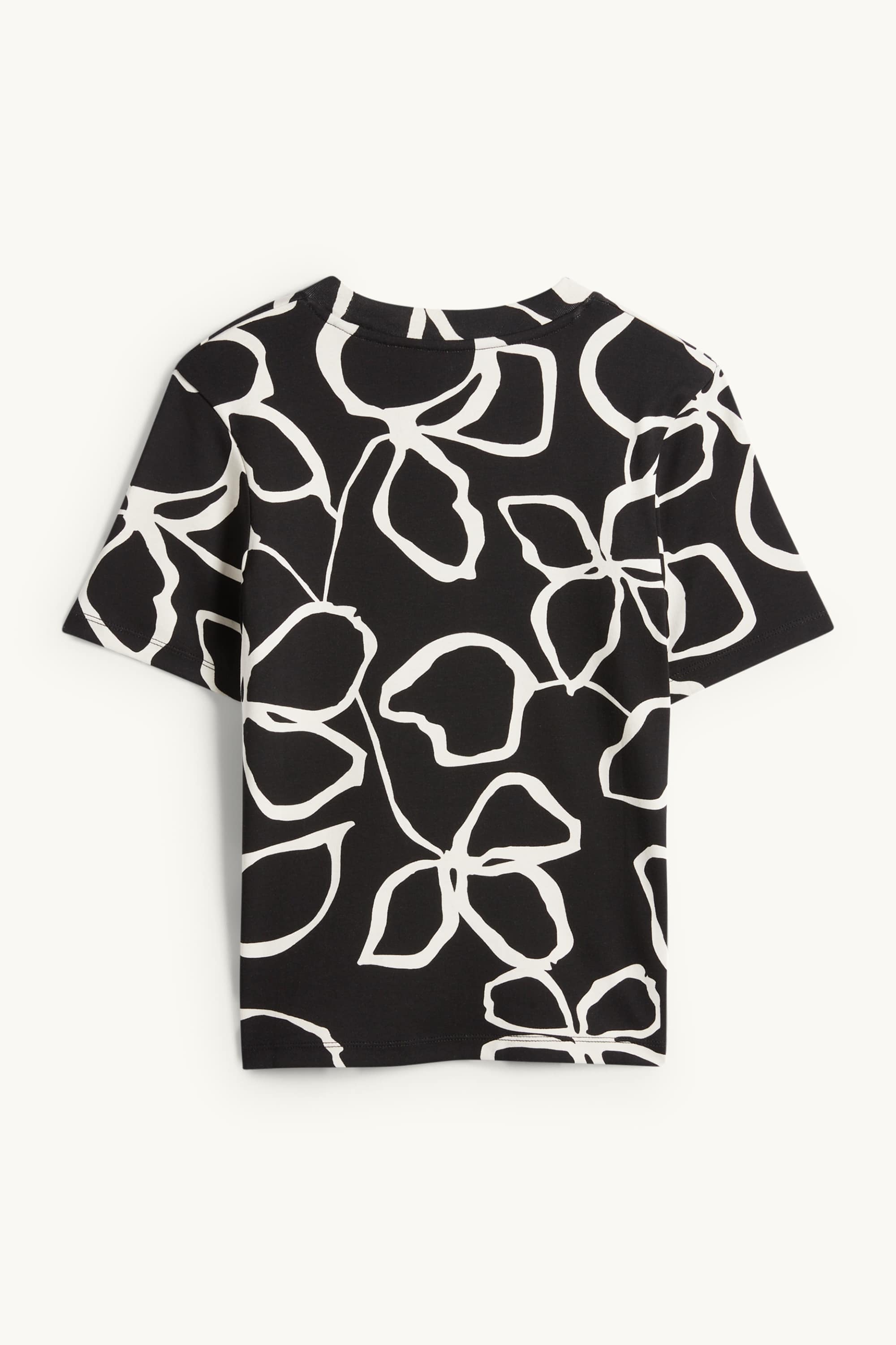 T-shirt - regular fit - floral black / white