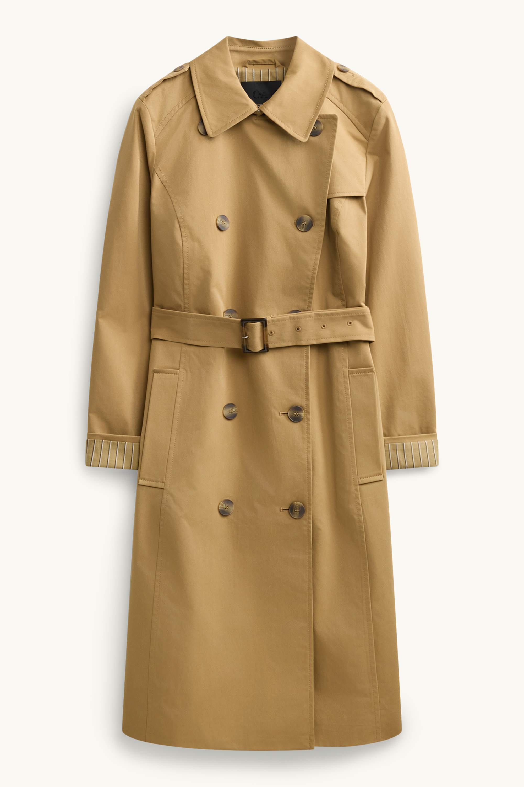 Trench coat with belt - water-repellent light brown