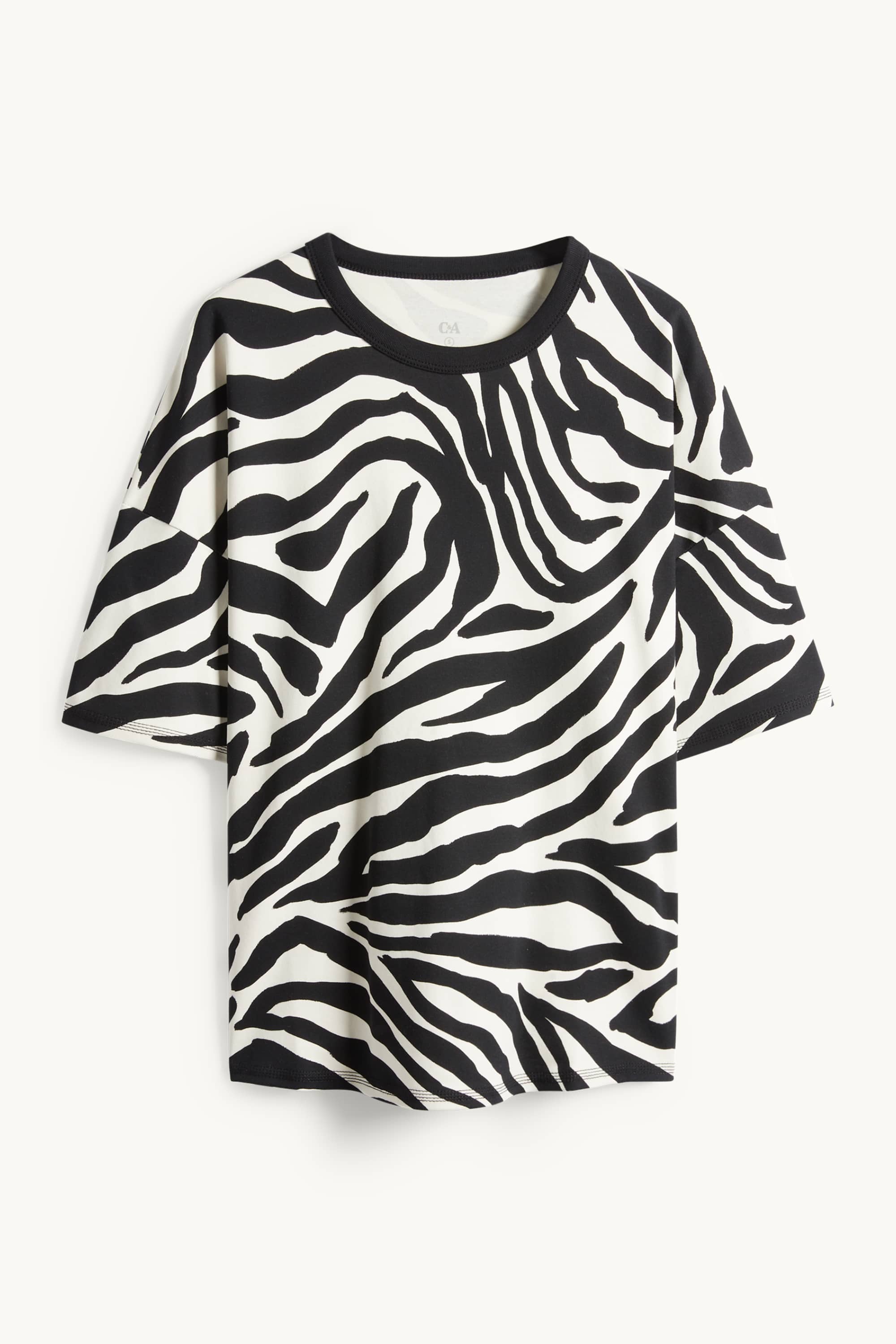 T-shirt - oversized - patterned black / white