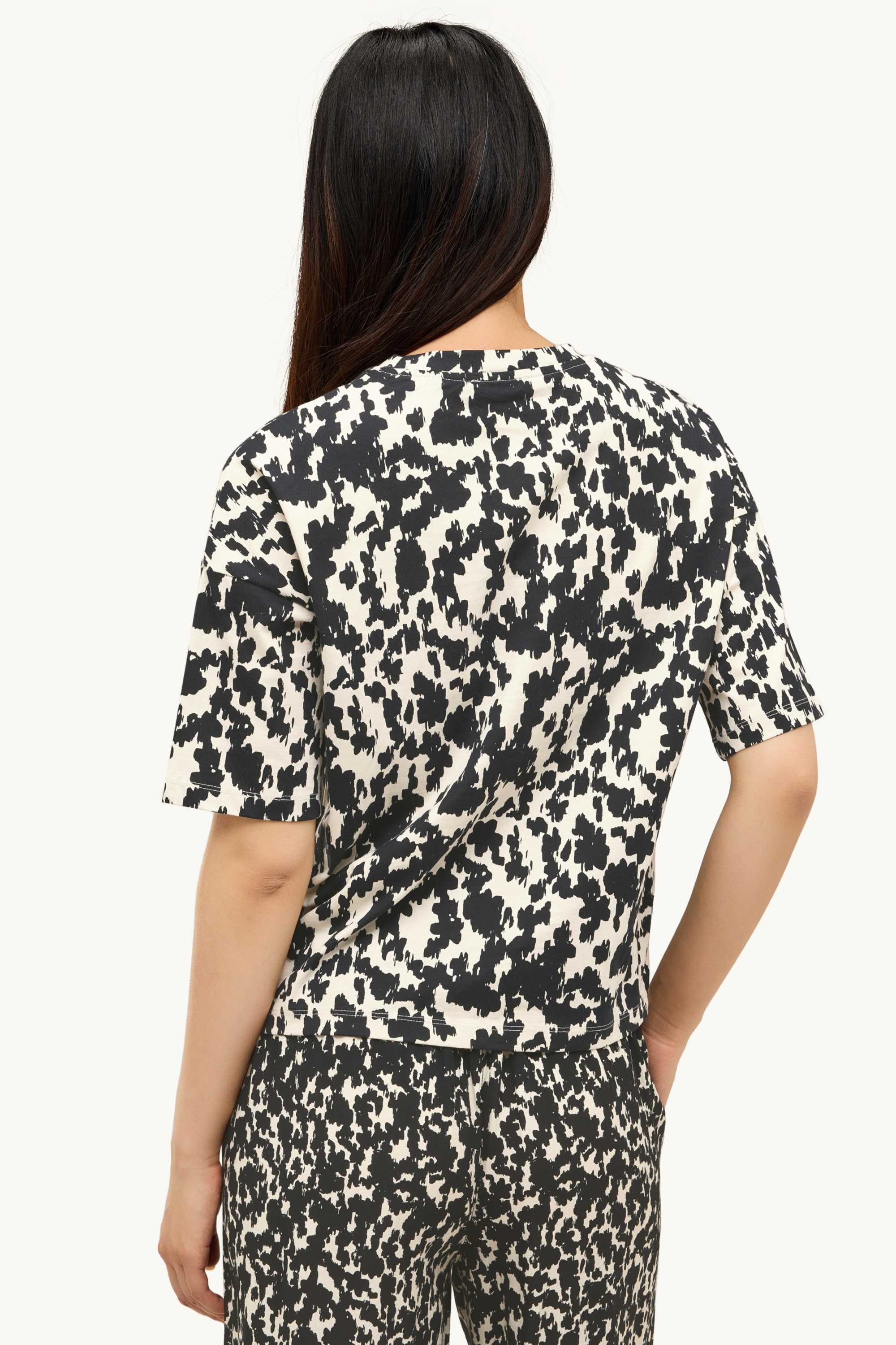 T-shirt - relaxed fit - patterned black / white