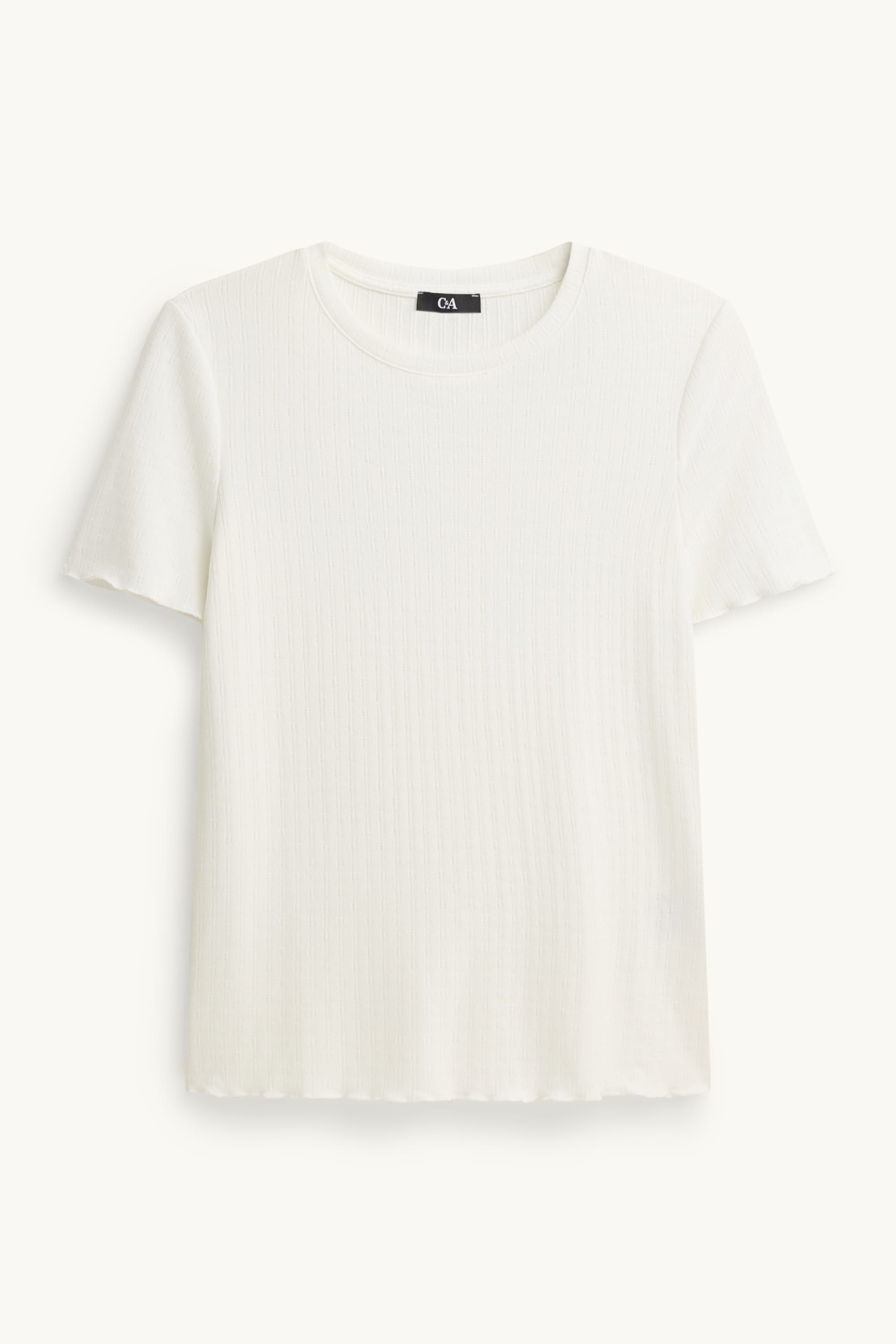 Pointelle T-shirt - regular fit white
