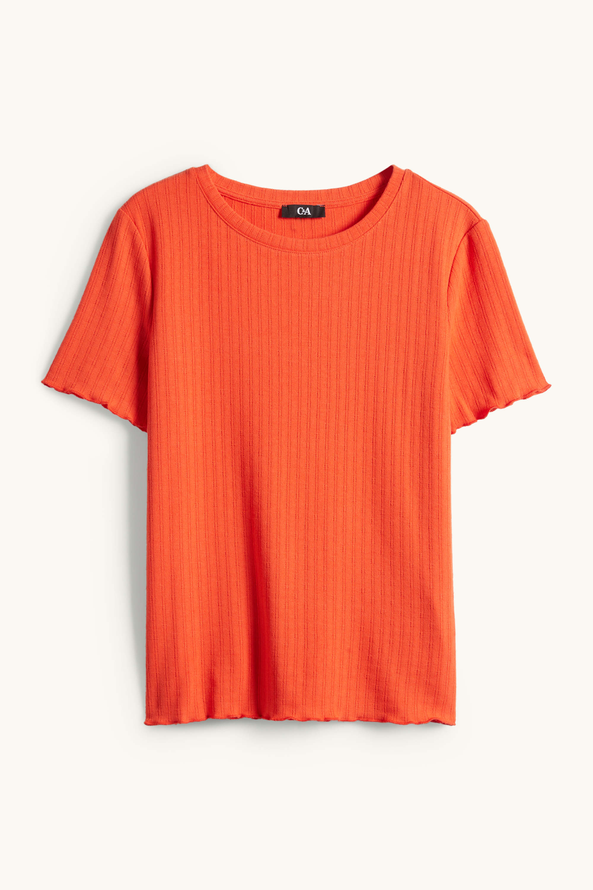 Pointelle T-shirt - regular fit orange